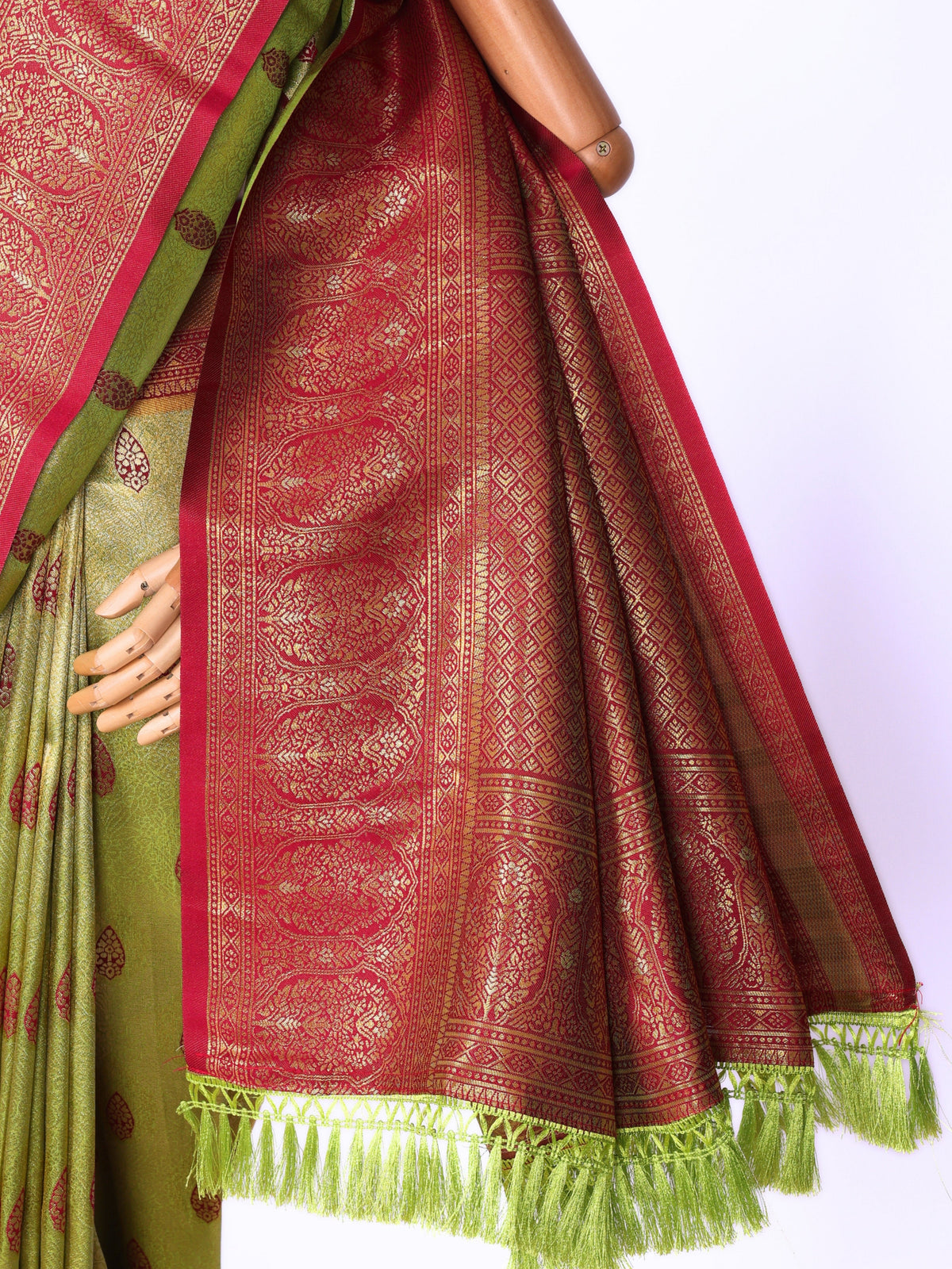 Parrot color Kanjivaram work Designer Saree BLS1011_Parrot