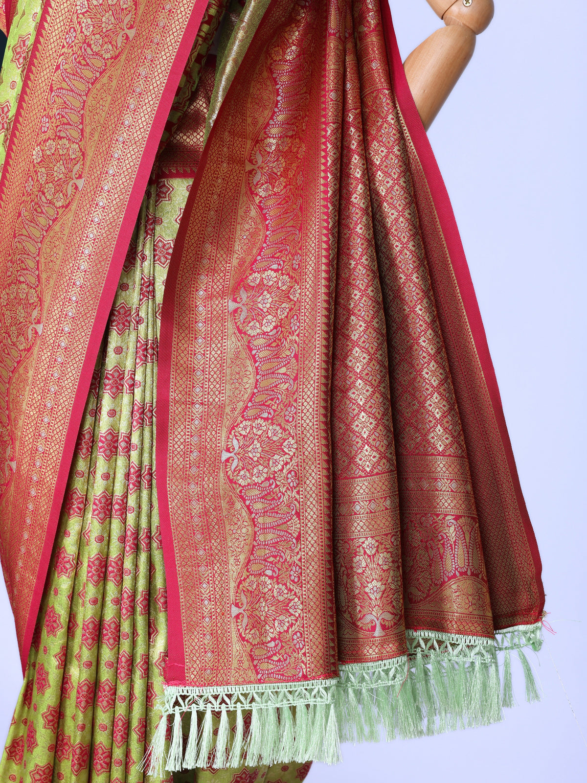 Parrot color Kanjivaram work Designer Saree BLS1003_Parrot