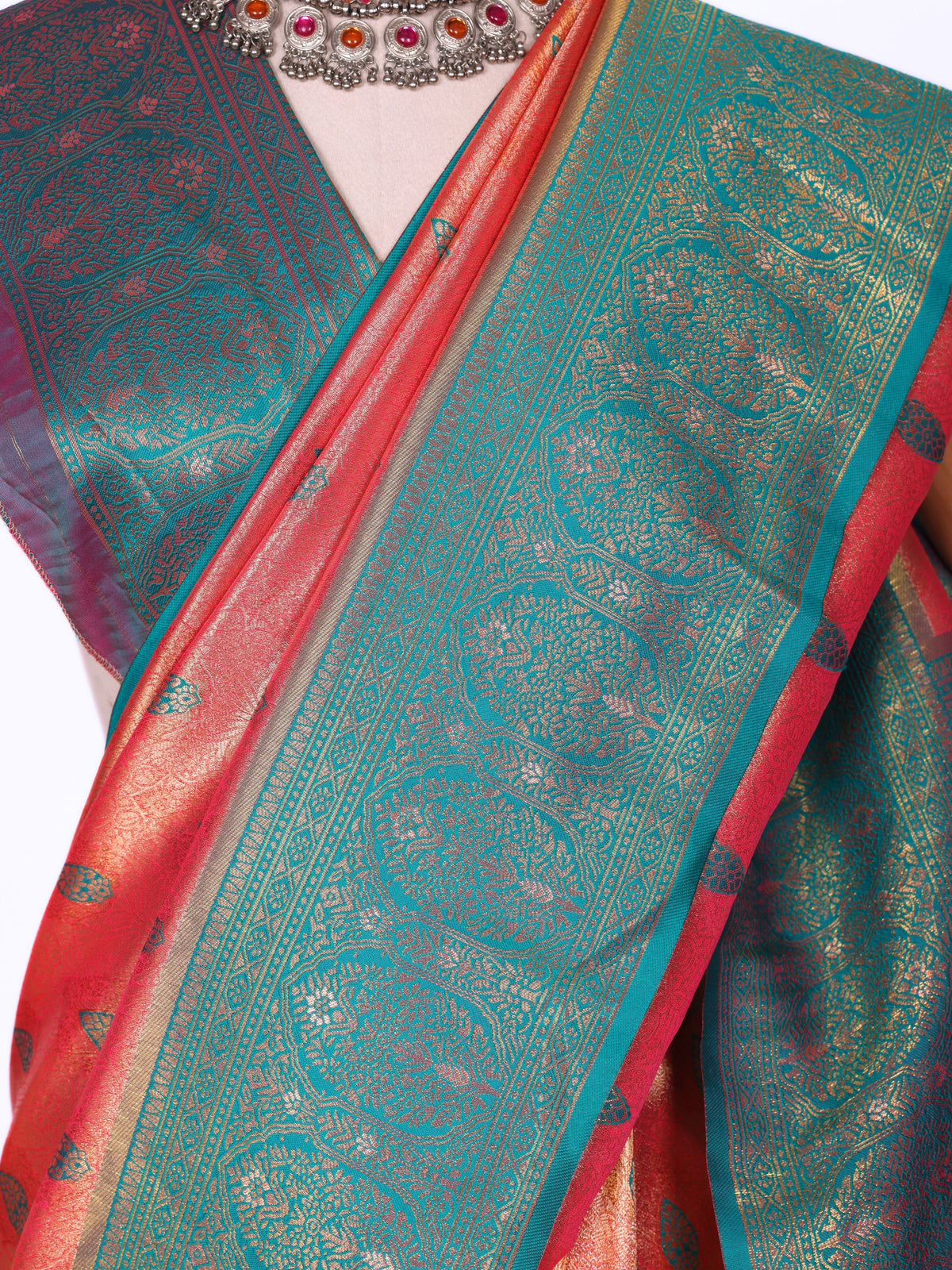 Peach color Kanjivaram work Designer Saree BLS1011_Peach