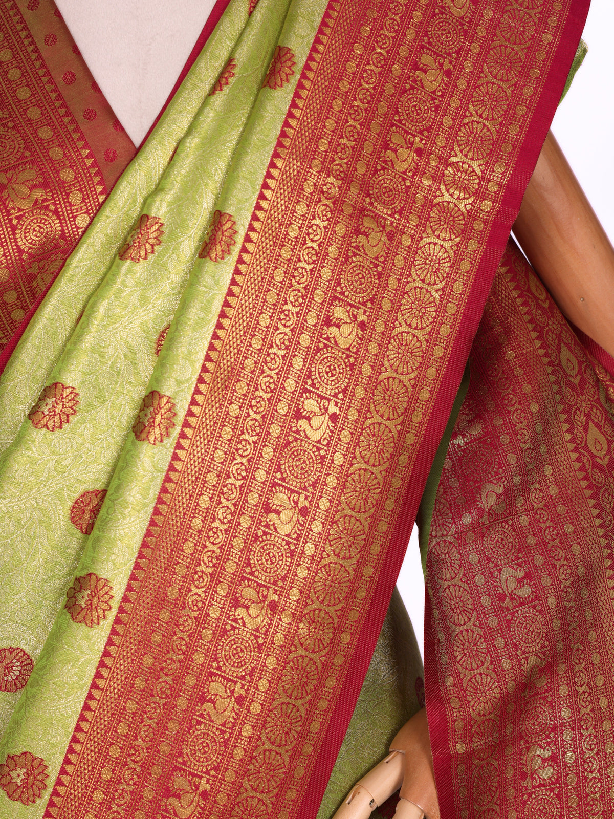 Parrot color Kanjivaram work Designer Saree BLS1009_Parrot