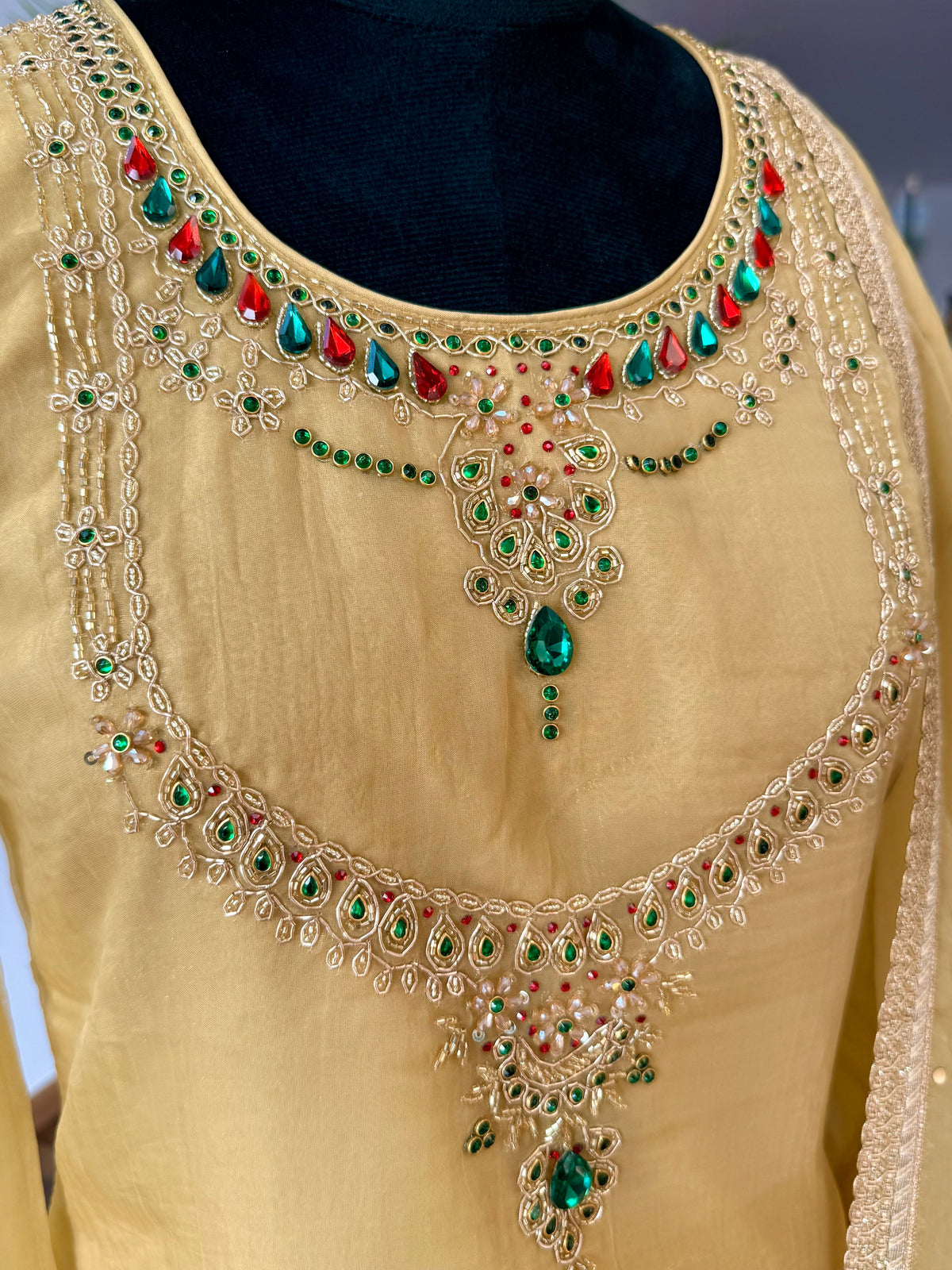 Pastel Yellow color Bids Sequence Embroidery work Sharara set BLS136