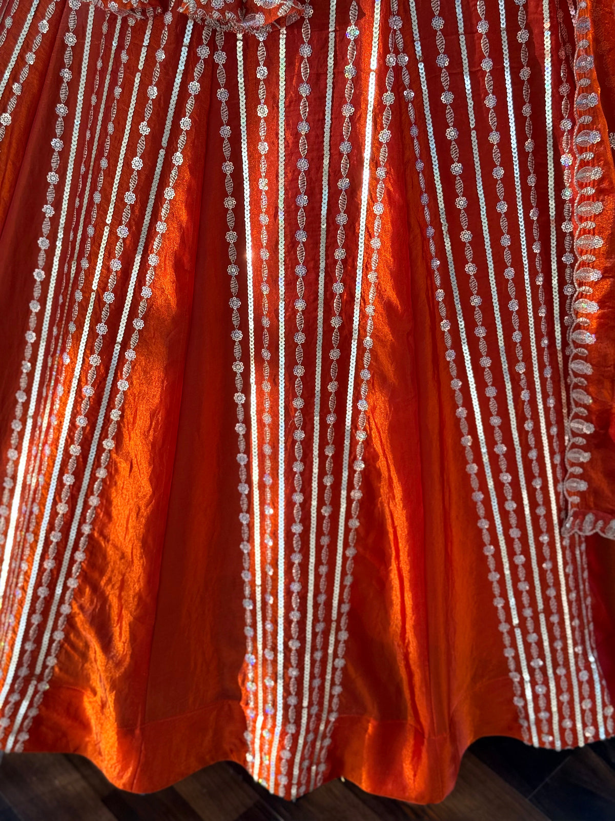 Orange color Designer Sequence Embroidery work Lehenga choli BL1694