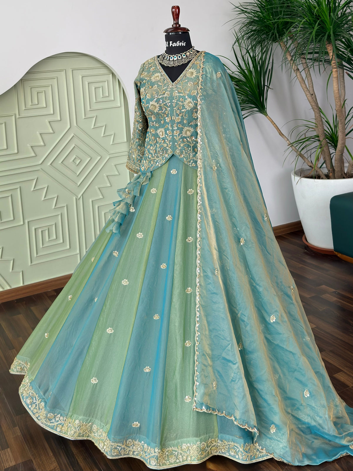 Multi color Designer Bids Embroidery work Lehenga choli BL1734