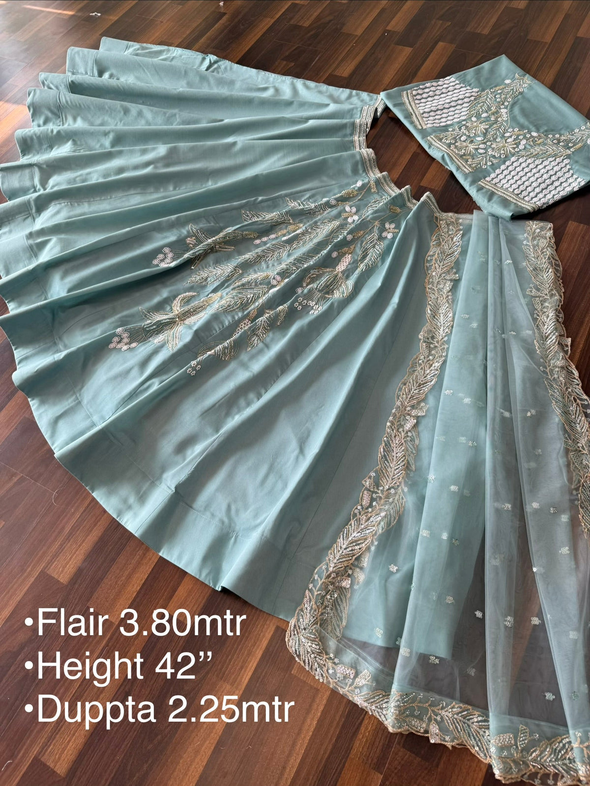Skyblue color Designer Bids Embroidery work Lehenga choli BL1651
