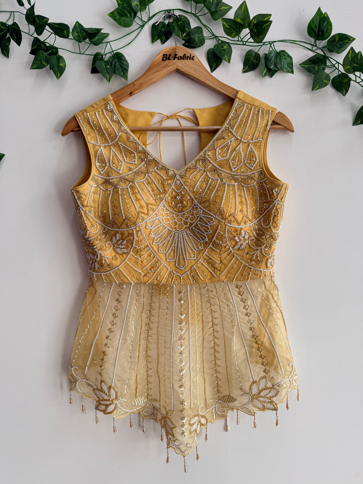 Yellow color Bids Embroidery work Sharara set BLS109
