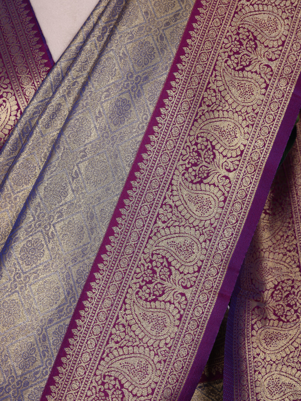 Purple color Kanjivaram work Designer Saree BLS1013_Purple