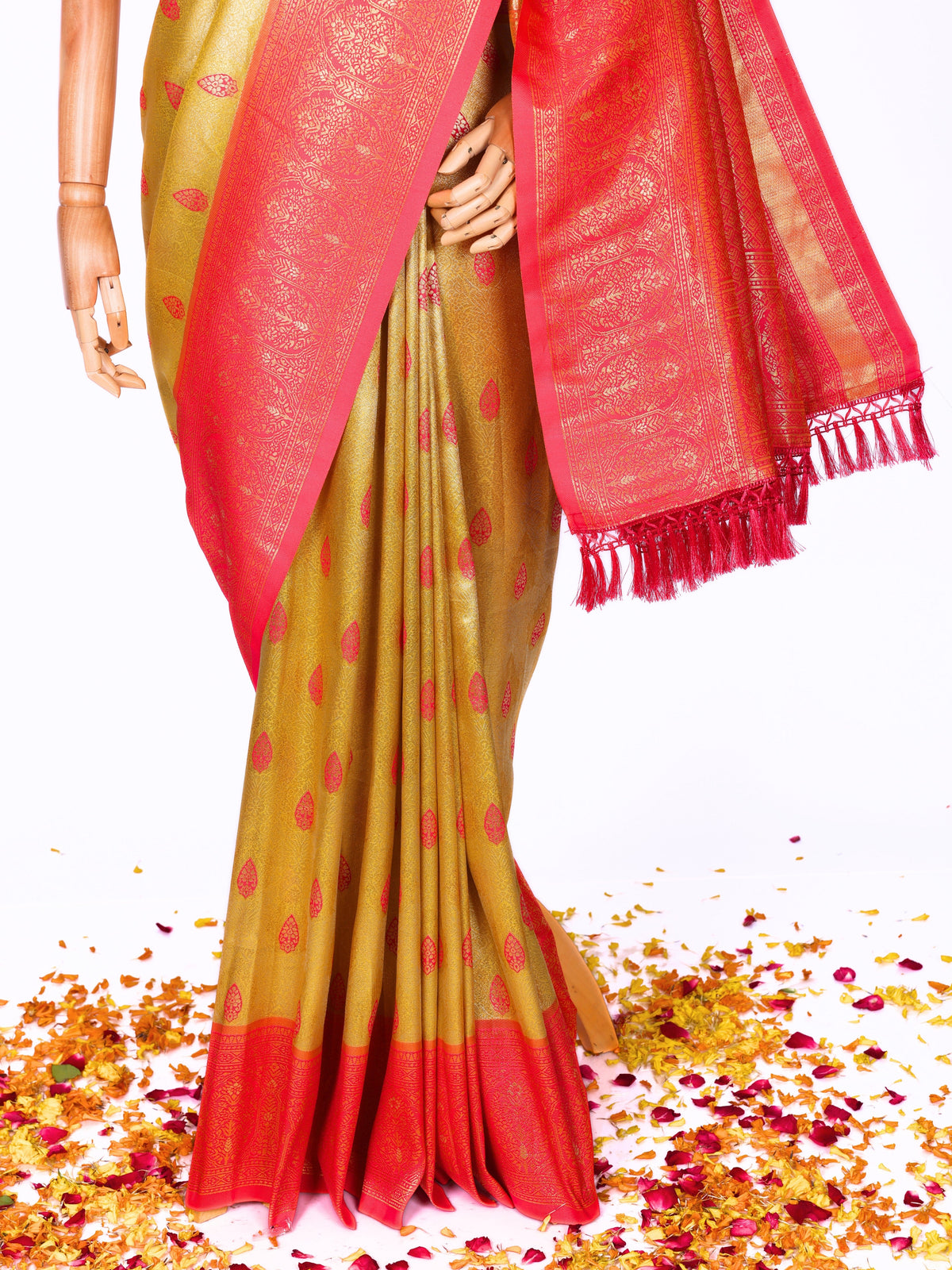 Yellow color Kanjivaram work Designer Saree BLS1011_Yellow