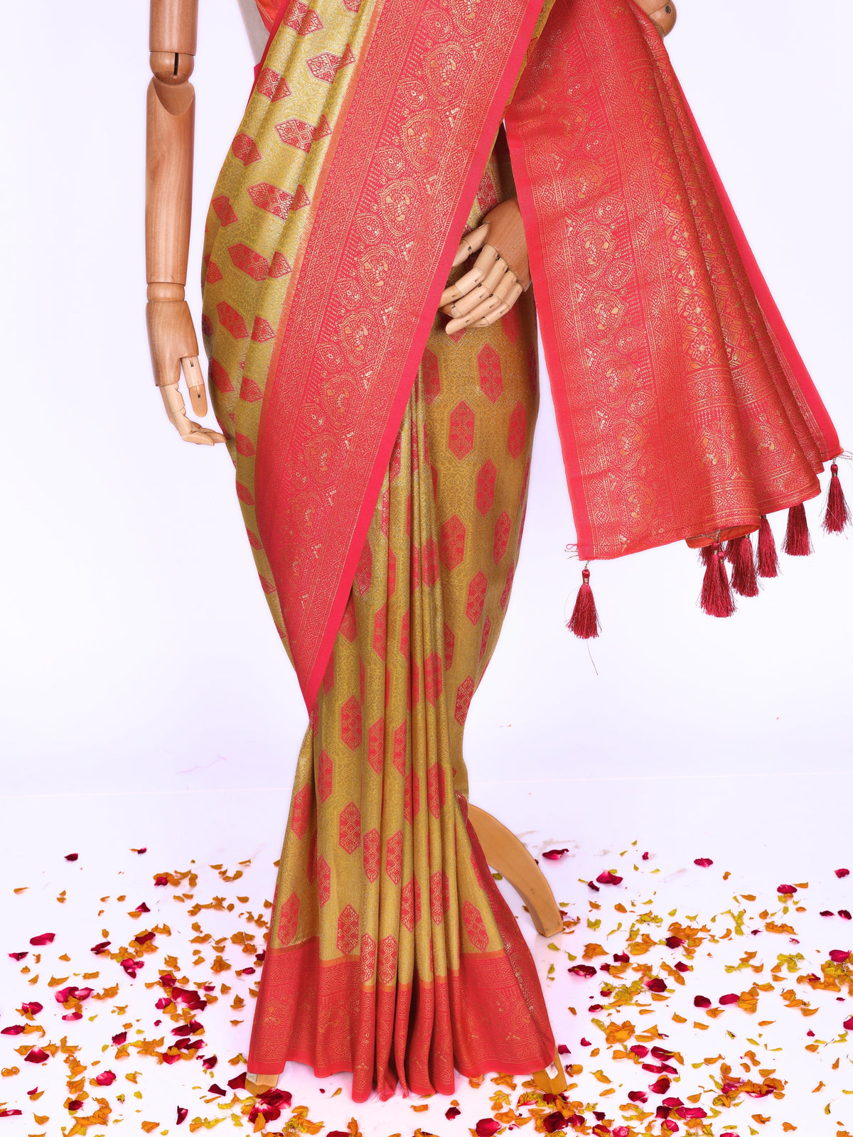 Yellow color Kanjivaram work Designer Saree BLS1010_Yellow