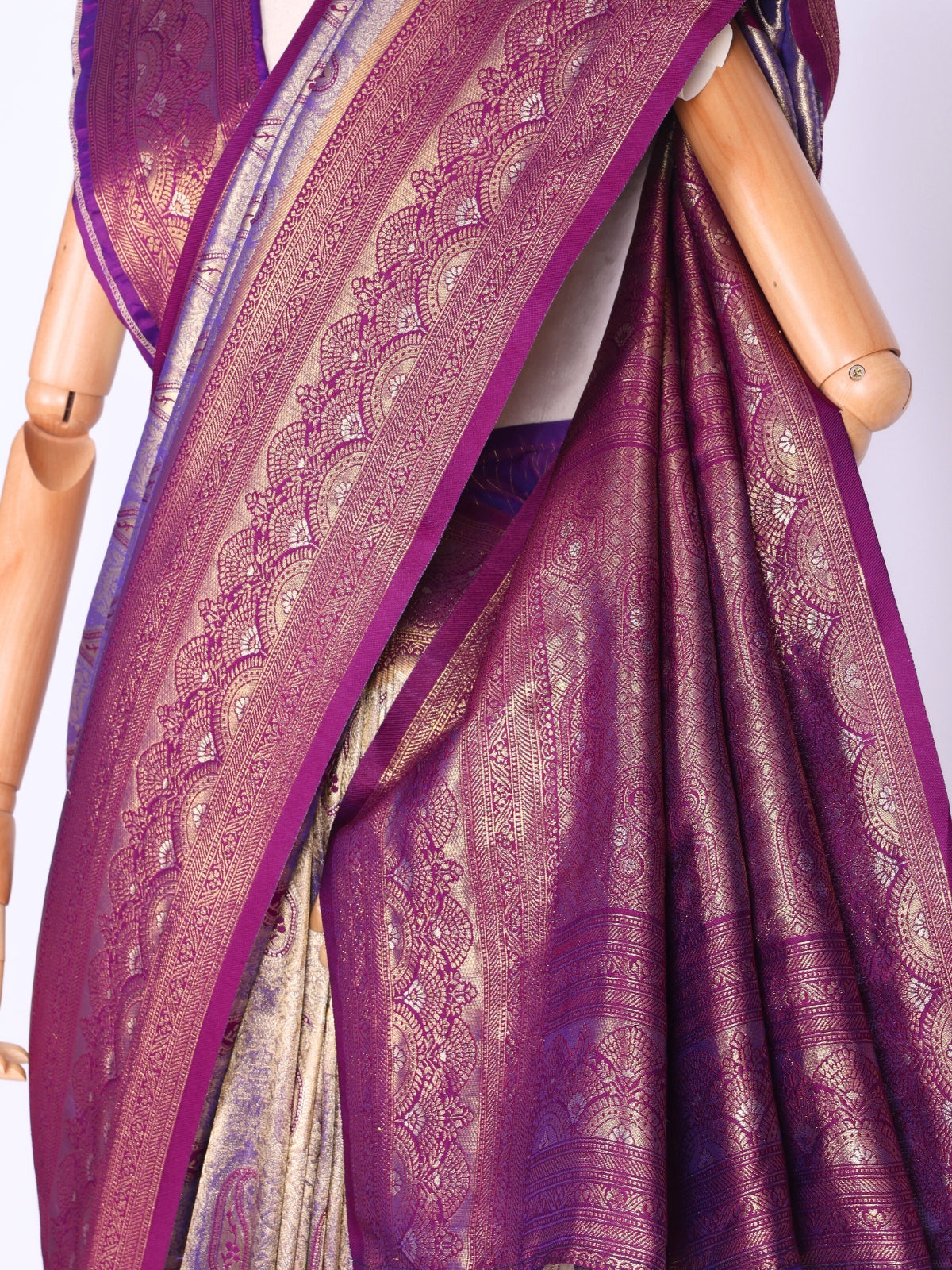 Purple color Kanjivaram work Designer Saree BLS1002_Purple
