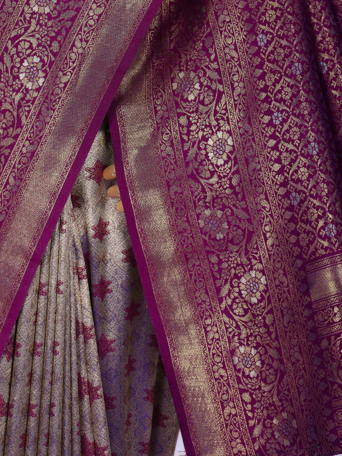 Purple color Kanjivaram work Designer Saree BLS1004_Purple