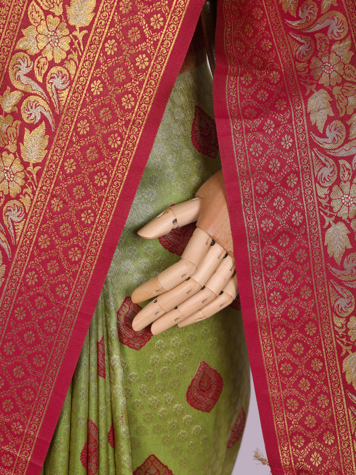 Parrot color Kanjivaram work Designer Saree BLS1007_Parrot