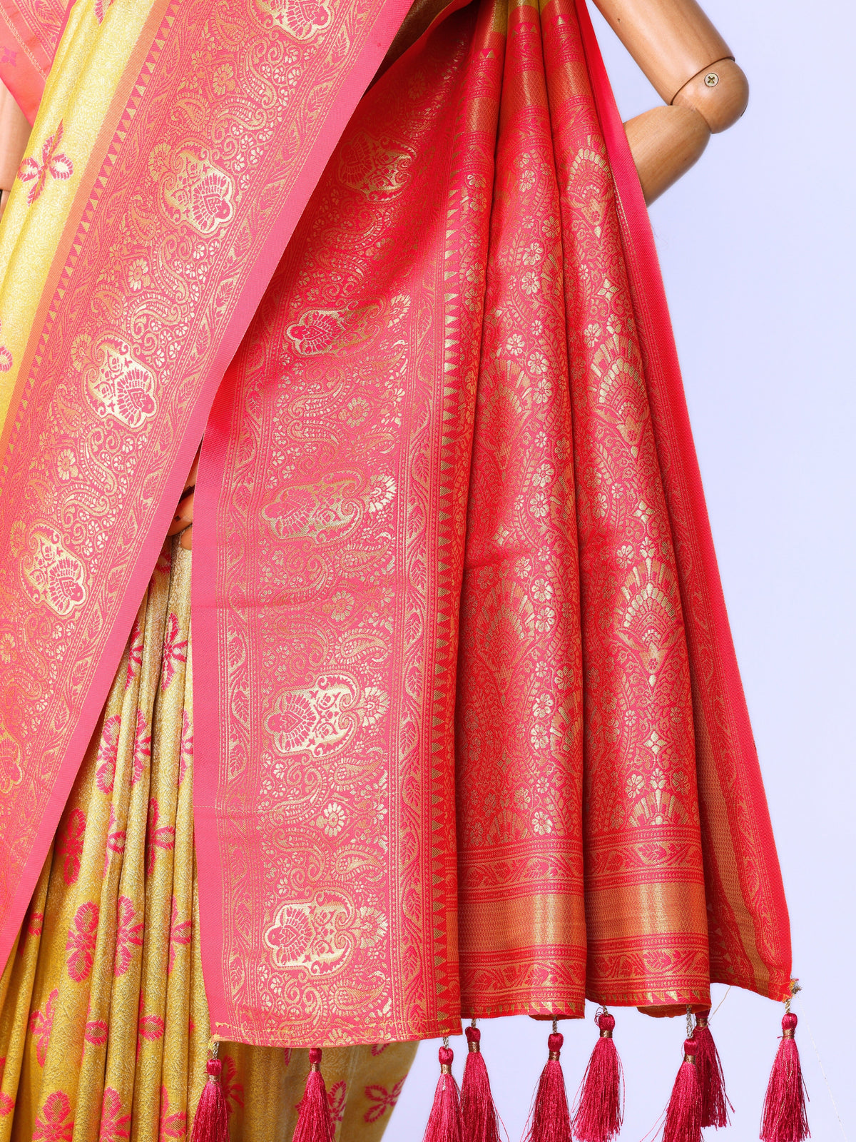 Yellow color Kanjivaram work Designer Saree BLS1020_Yellow
