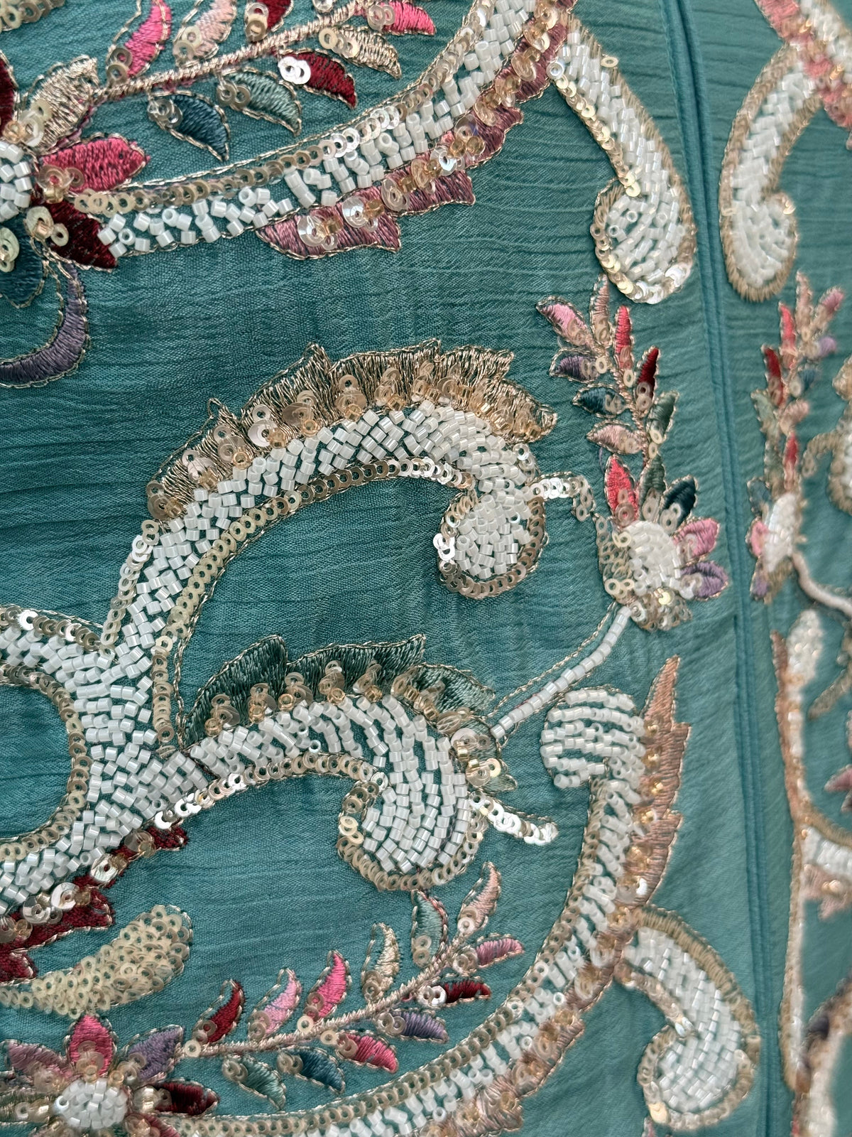 Sky blue color Bids Sequence Embroidery work Sharara set BLS122