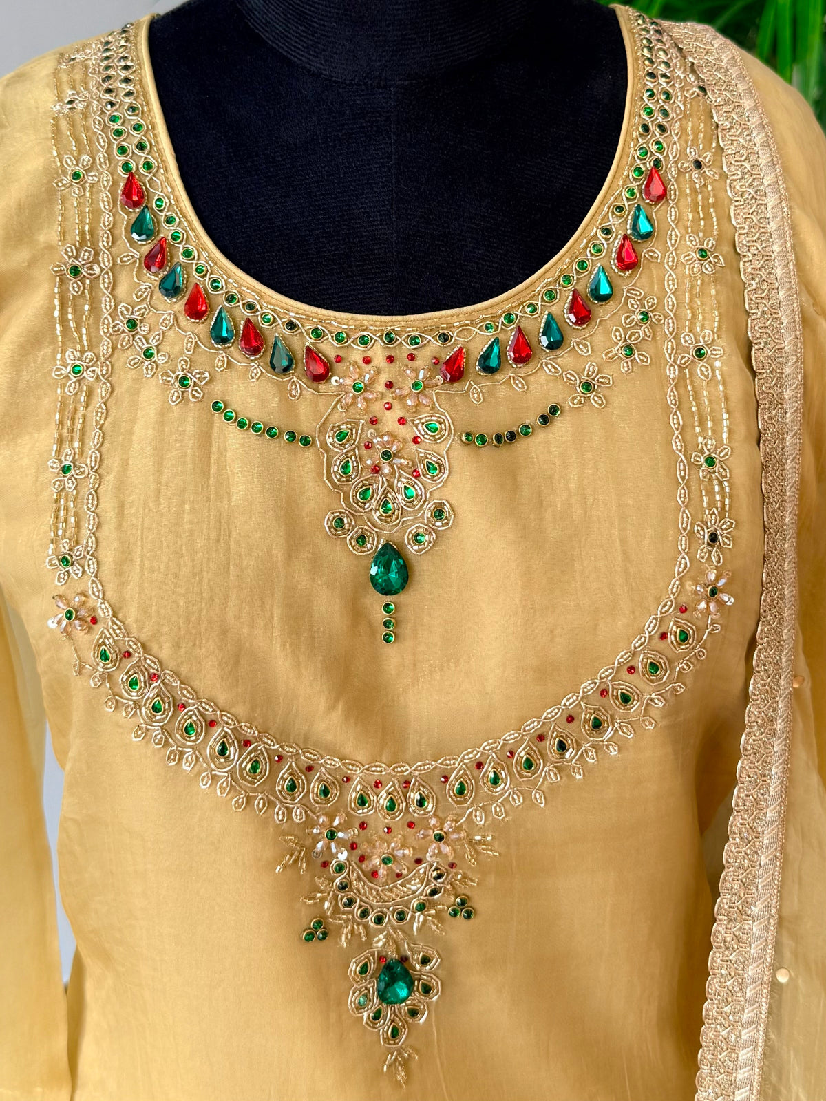 Pastel Yellow color Bids Sequence Embroidery work Sharara set BLS136