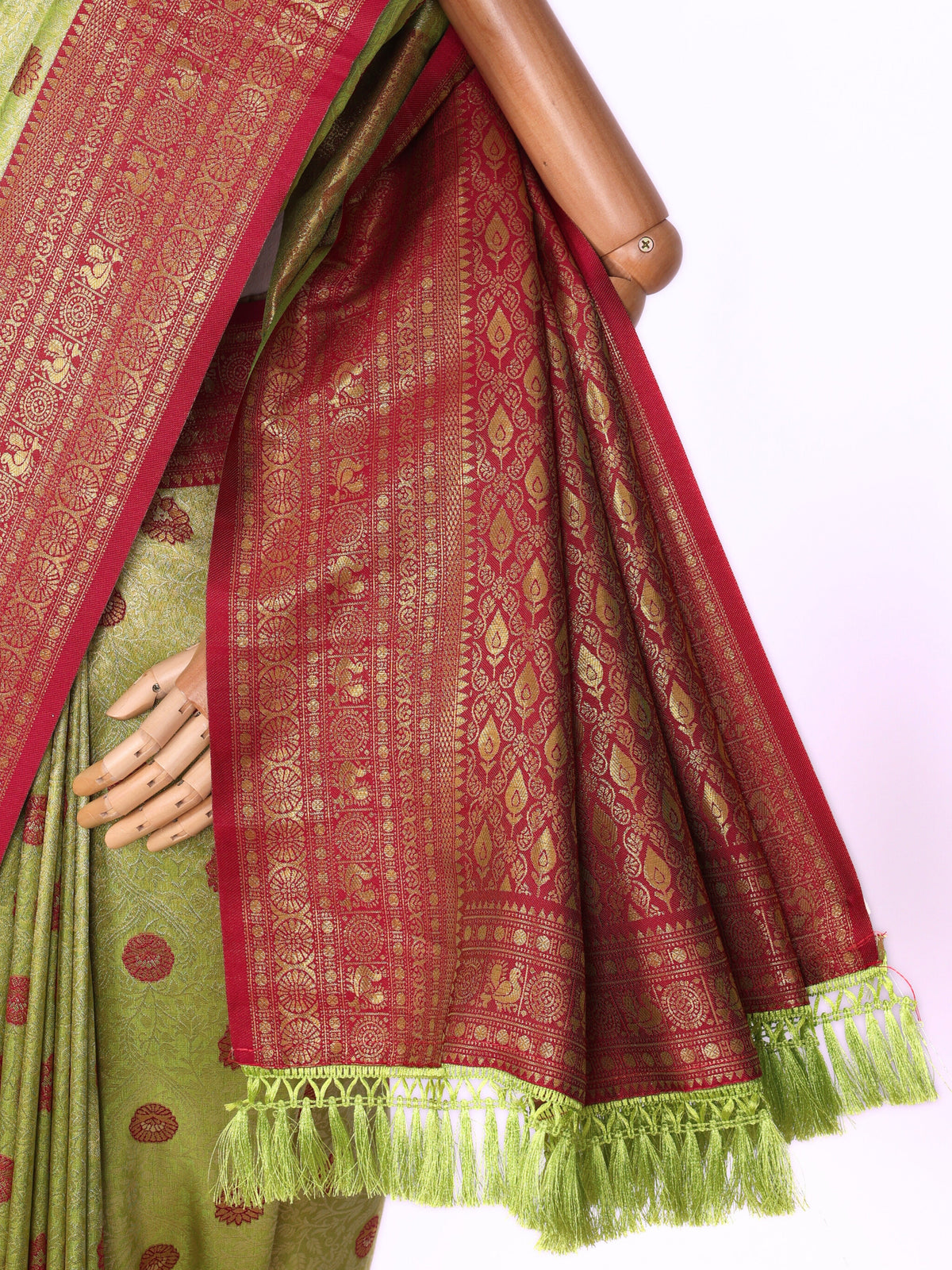 Parrot color Kanjivaram work Designer Saree BLS1009_Parrot