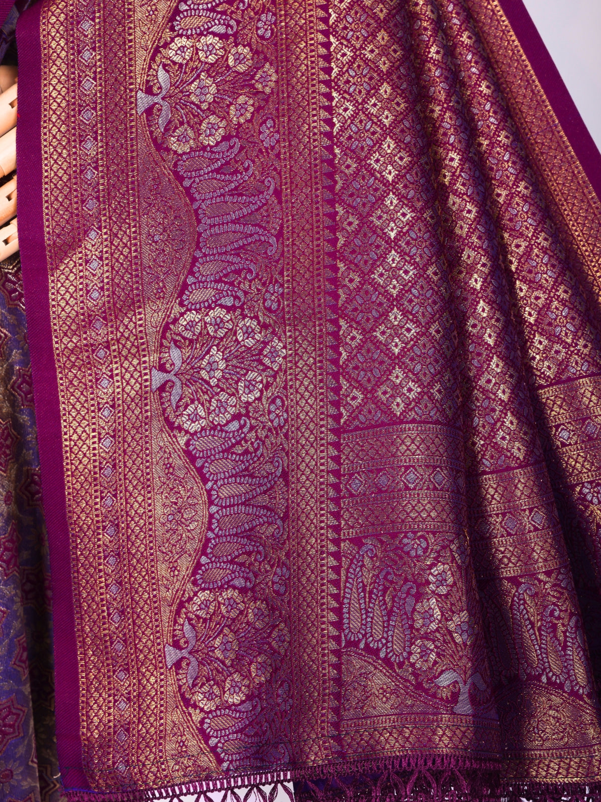 Purple color Kanjivaram work Designer Saree BLS1003_Purple