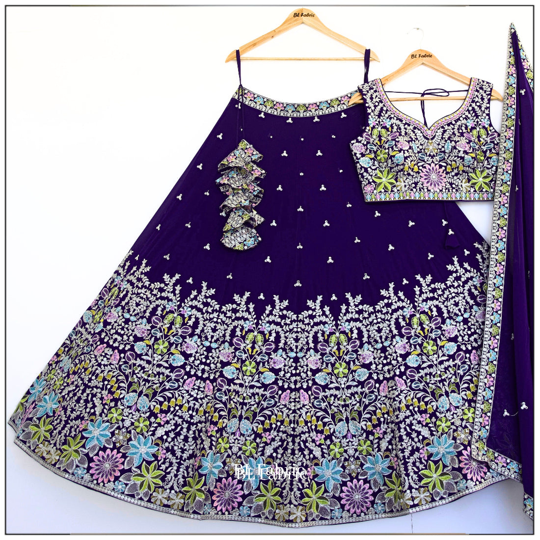 Purple color Zari & Thread Embroidery work Designer Lehenga Choli for Wedding Function BL1519