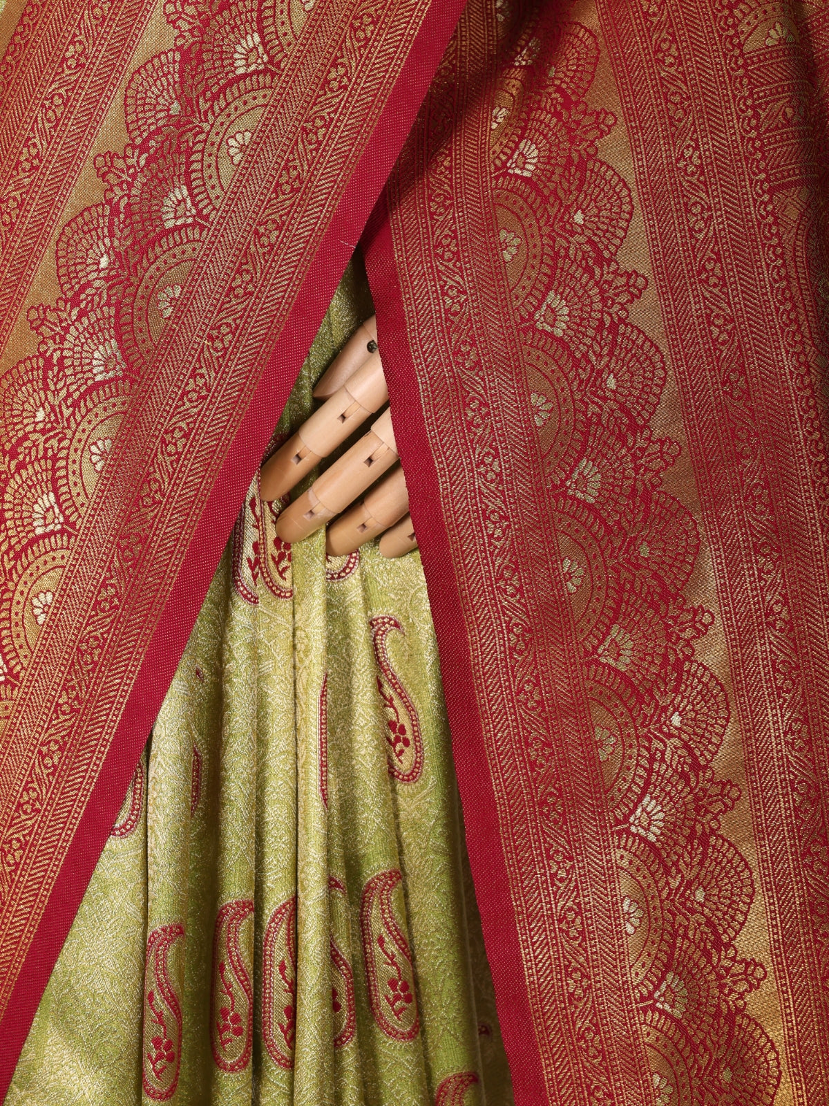 Parrot Green color Kanjivaram work Designer Saree BLS1002_Green