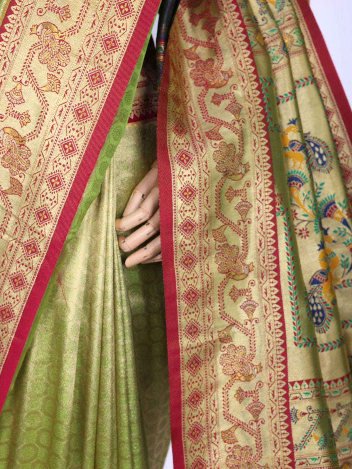 Parrot color Kanjivaram work Designer Saree BLS1015_Parrot