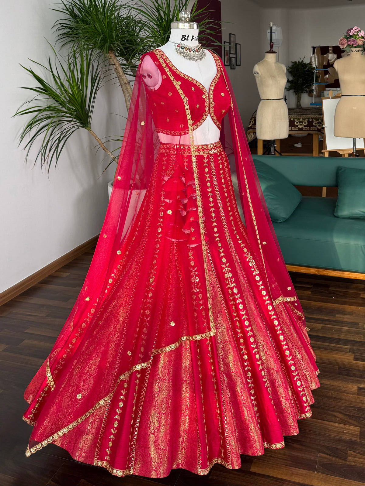 Pink color Jacard and Embroidery work Designer Lehenga Choli BL1667
