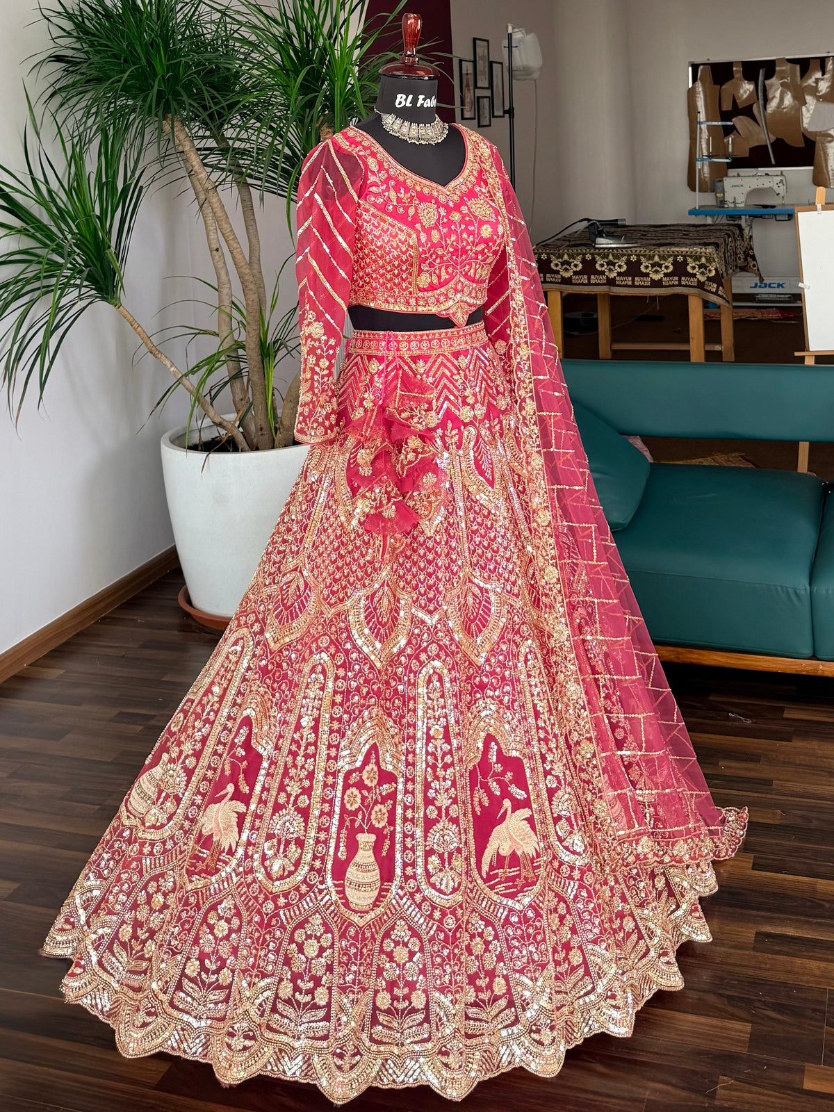 Pink color Hand Embroidery work Designer Lehenga Choli for Wedding Function BL1715