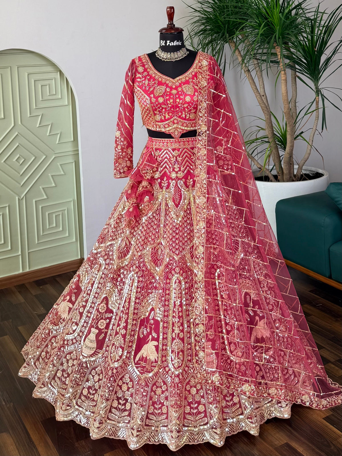 Pink color Hand Embroidery work Designer Lehenga Choli for Wedding Function BL1715