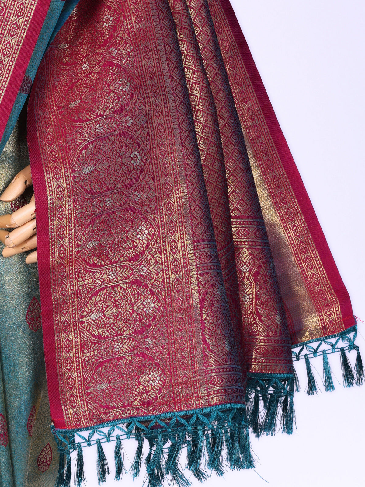 Sky blue color Kanjivaram work Designer Saree BLS1011_Sky blue