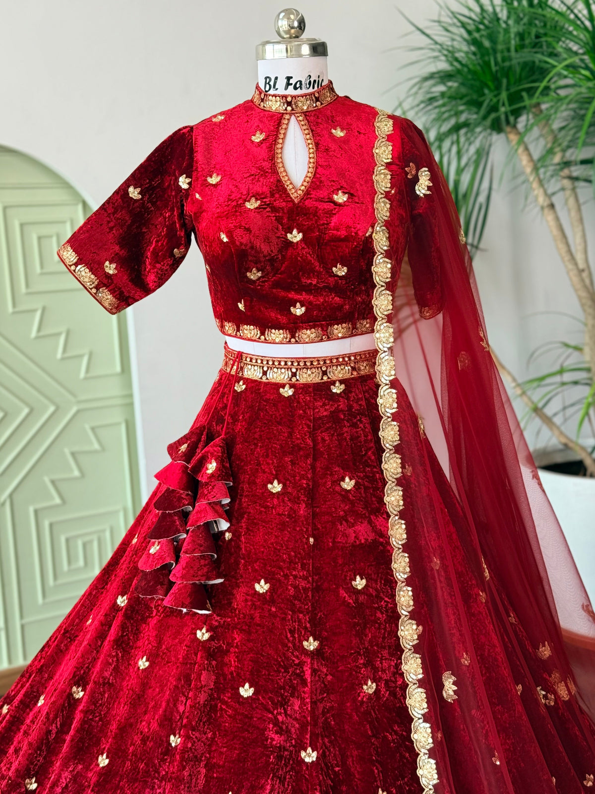 Wine Red color Sequence Embroidery work Designer Lehenga Choli BL1698
