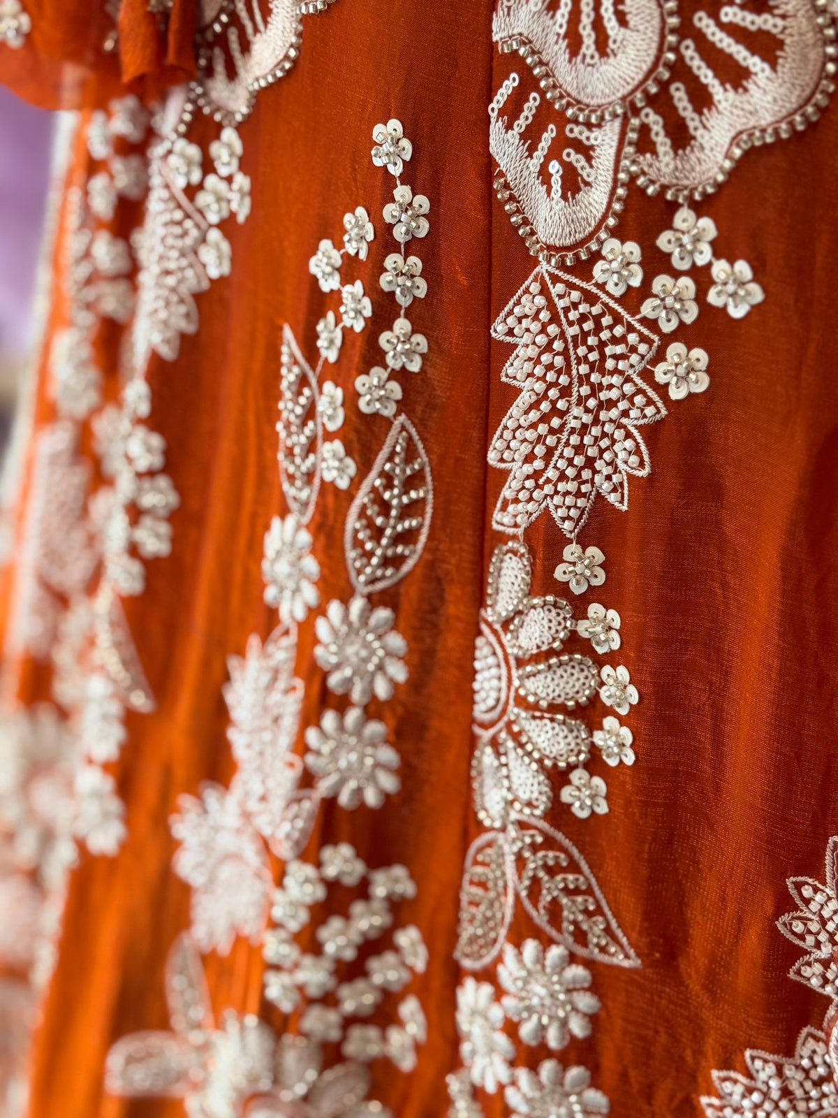 Orange color Designer Bids Embroidery work Lehenga choli BL1745