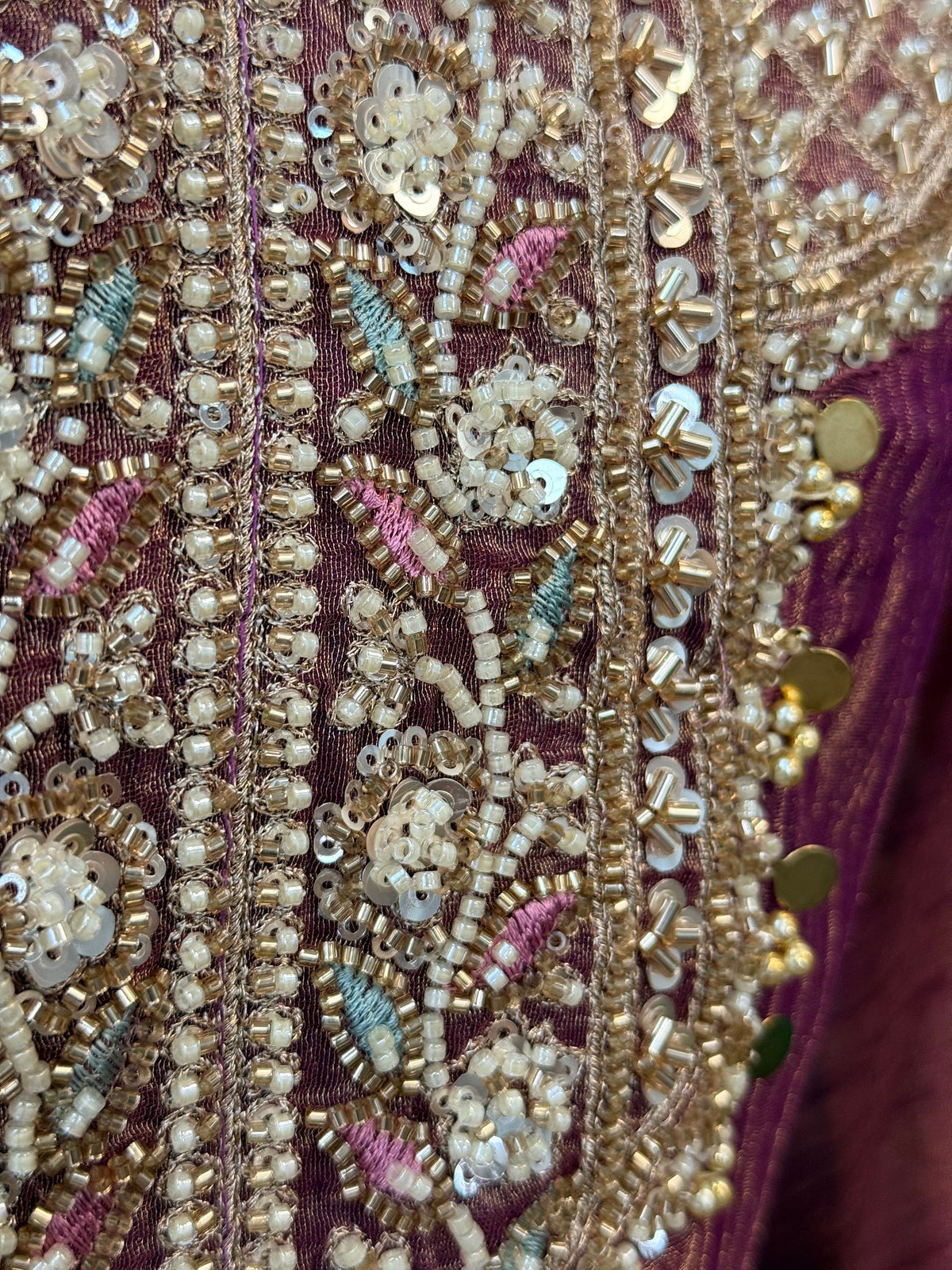 Mauve Pink Handwork Necklace Sharara set BLS131