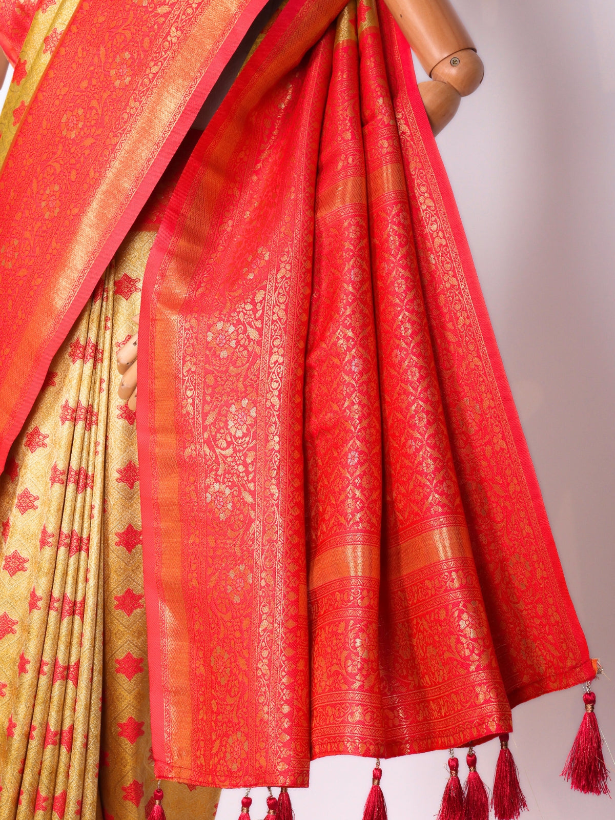 Yellow color Kanjivaram work Designer Saree BLS1004_Yellow