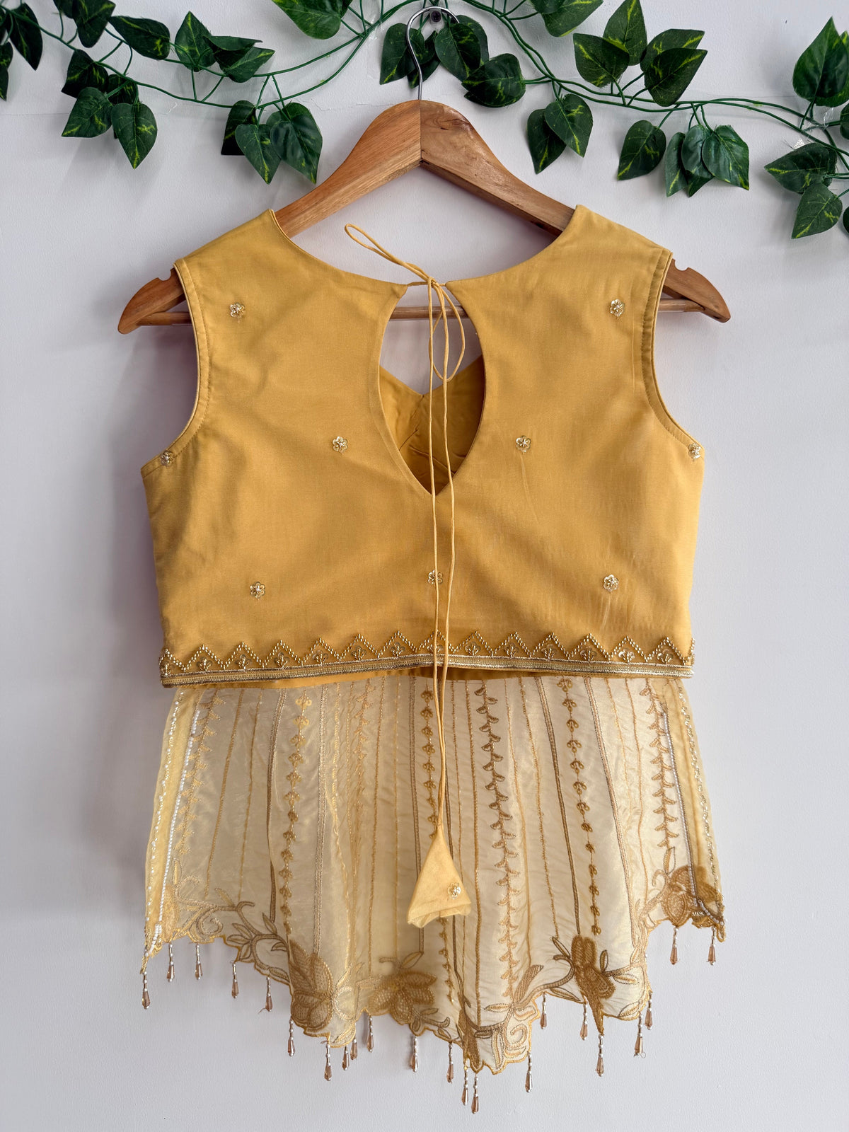 Yellow color Bids Embroidery work Sharara set BLS109