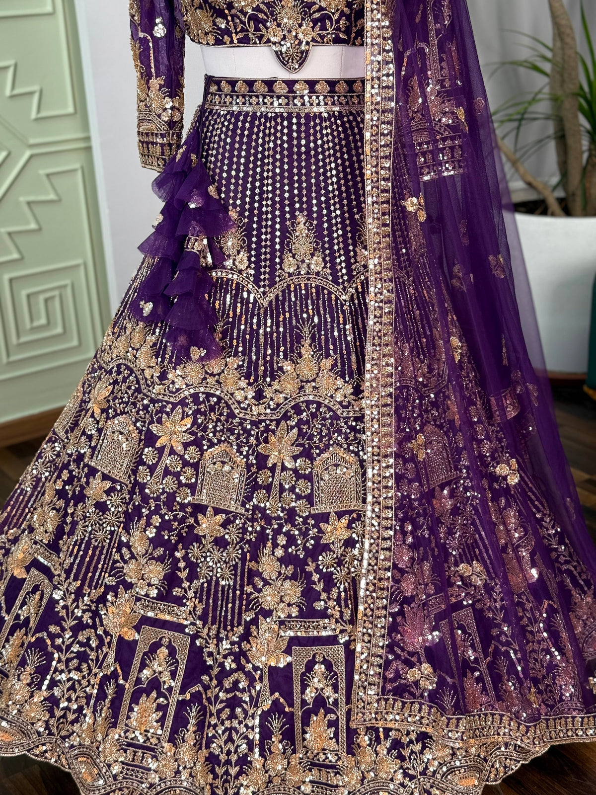 Purple color Hand Embroidery work Designer Lehenga Choli for Wedding Function BL1629