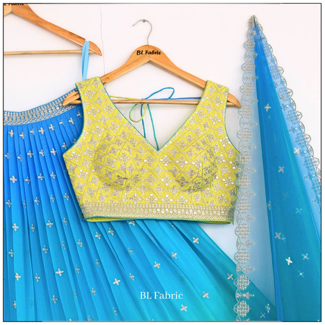 Pastal Rainbow color Sequence Embroidery work Designer Lehenga Choli for Wedding Function BL1521