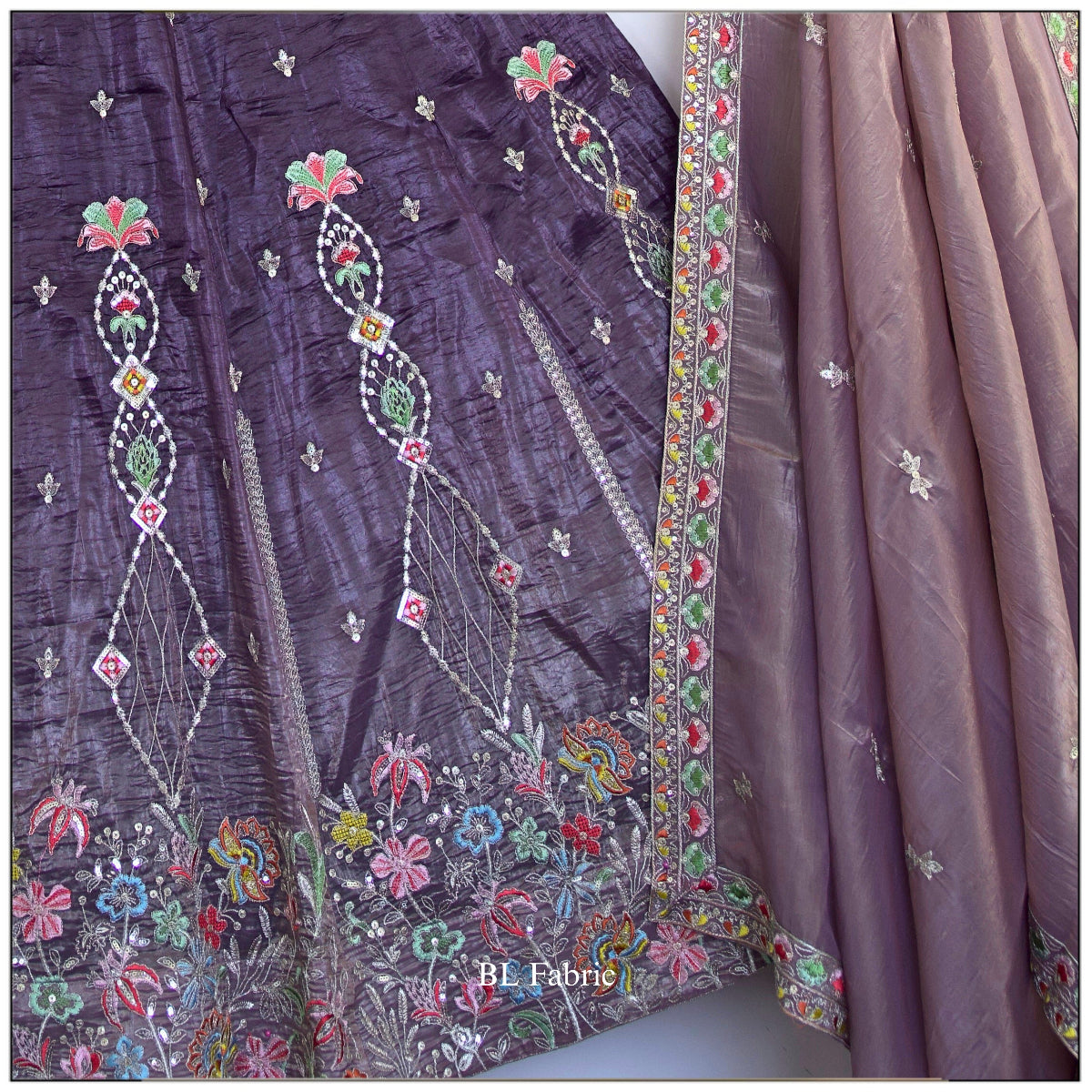 Shadding Purple color Zari Embroidery work Designer Lehenga Choli BL1529