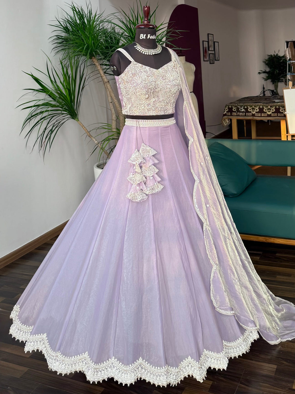 Pastal Purple color Bids Embroidery work Designer Lehenga Choli BL1655