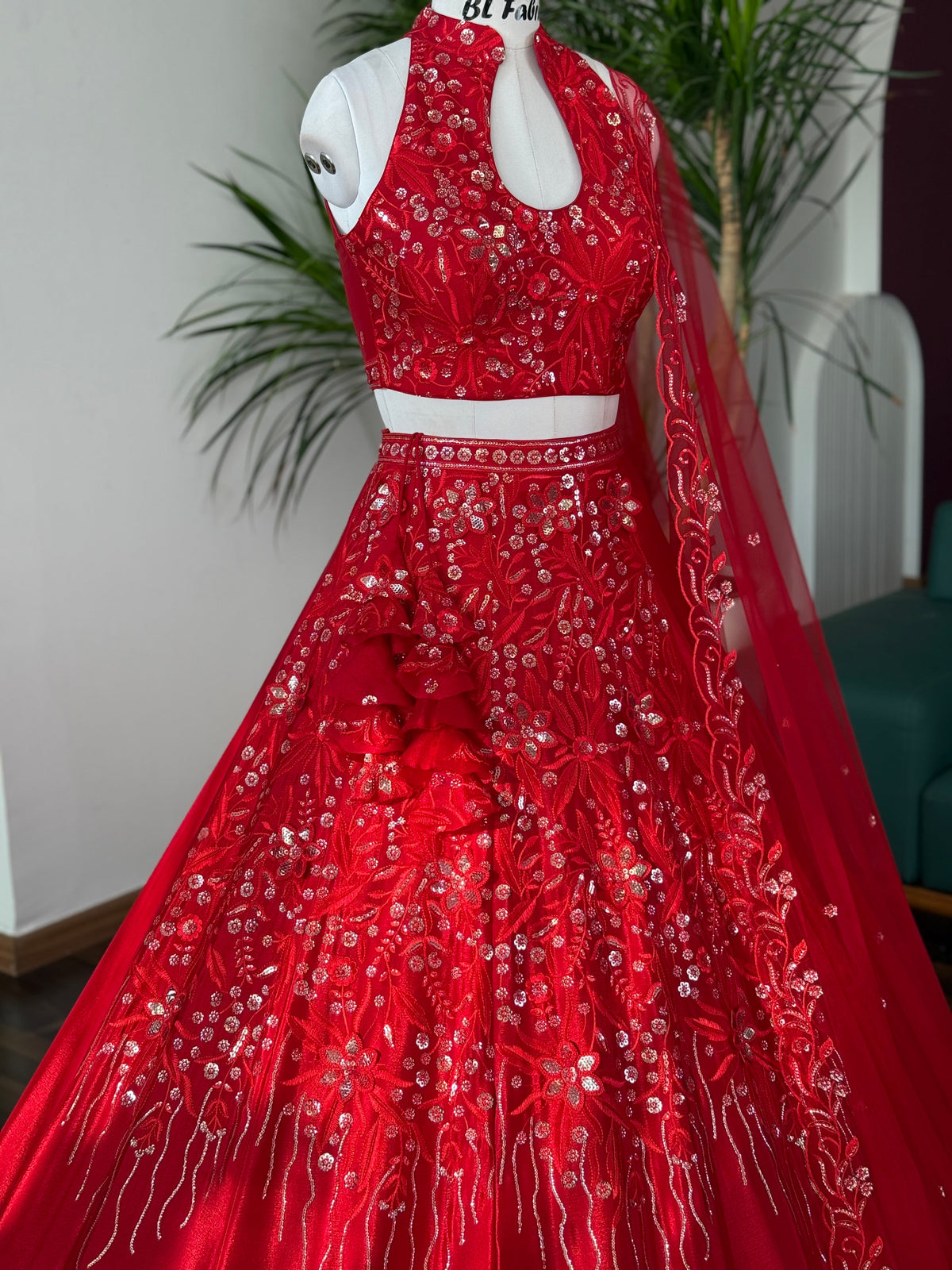 Red color Sequence Embroidery work Designer Lehenga Choli BL1662