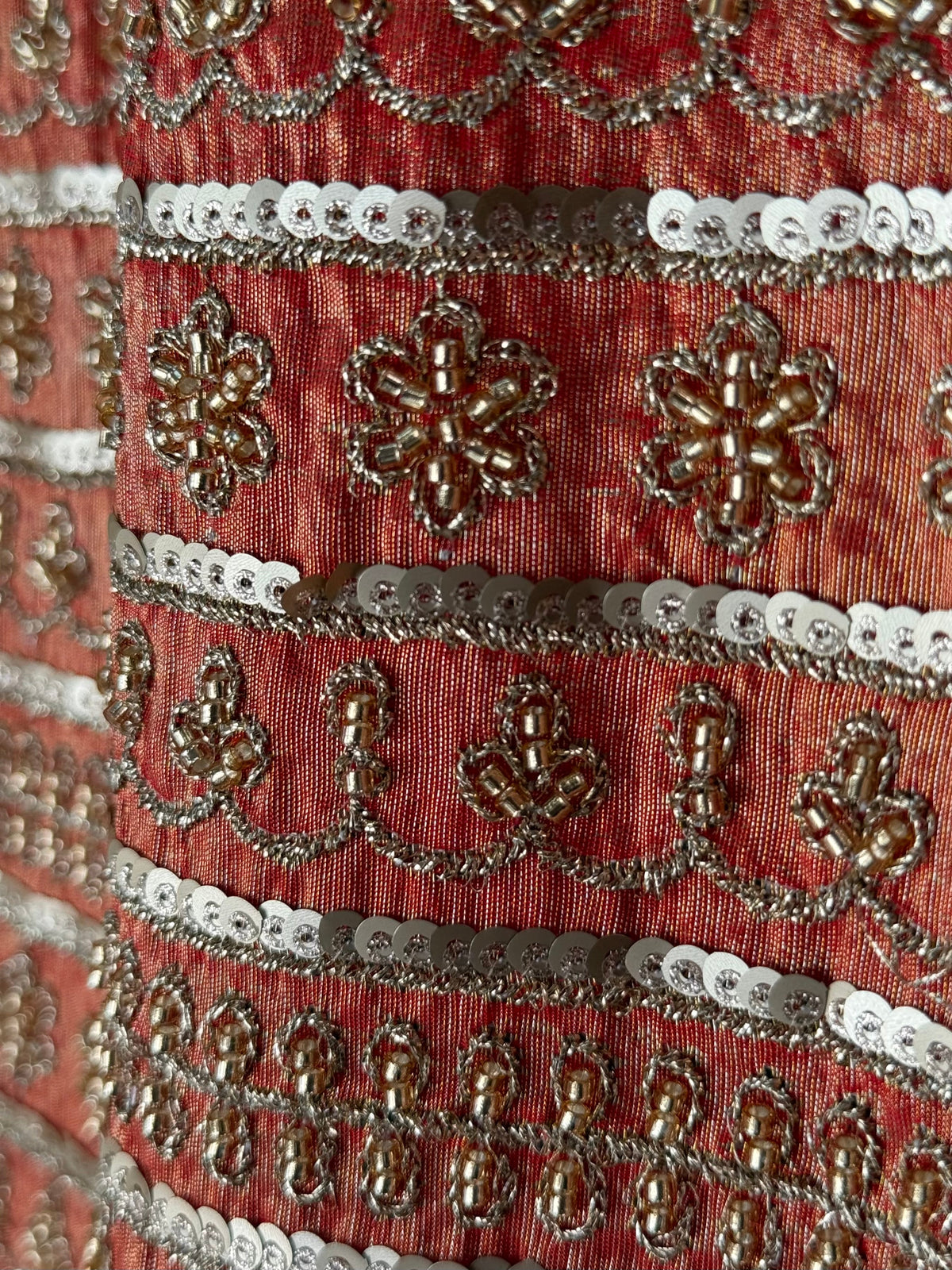 Orange color Jacquard With Bids Embroidery Designer Lehenga choli BL1676