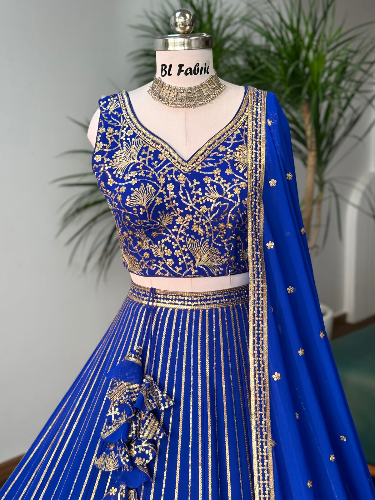 Blue color Sequence Embroidery work Designer Lehenga Choli BL1649