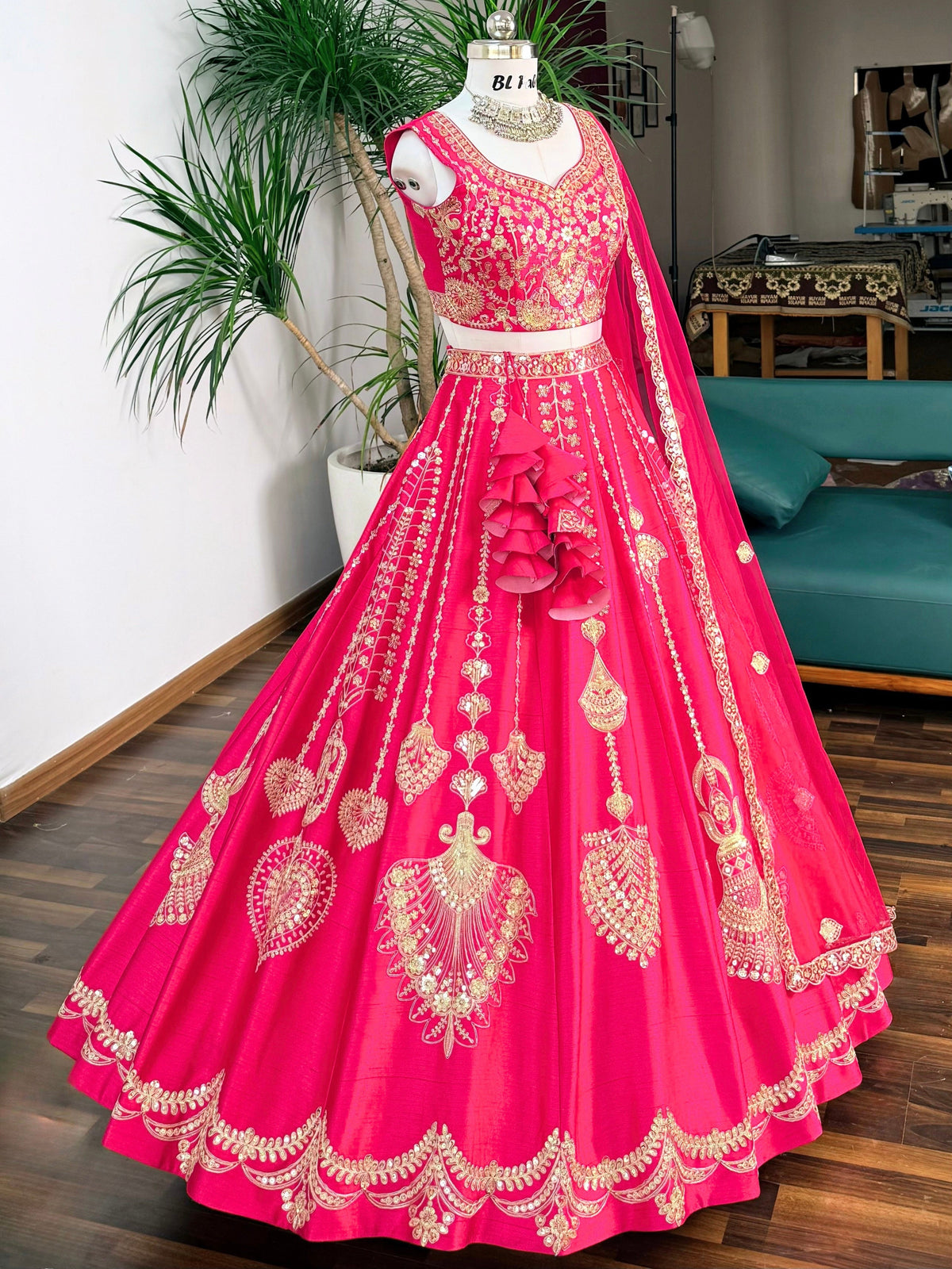 Pink color Designer Sequence Embroidery work Lehenga choli BL1729