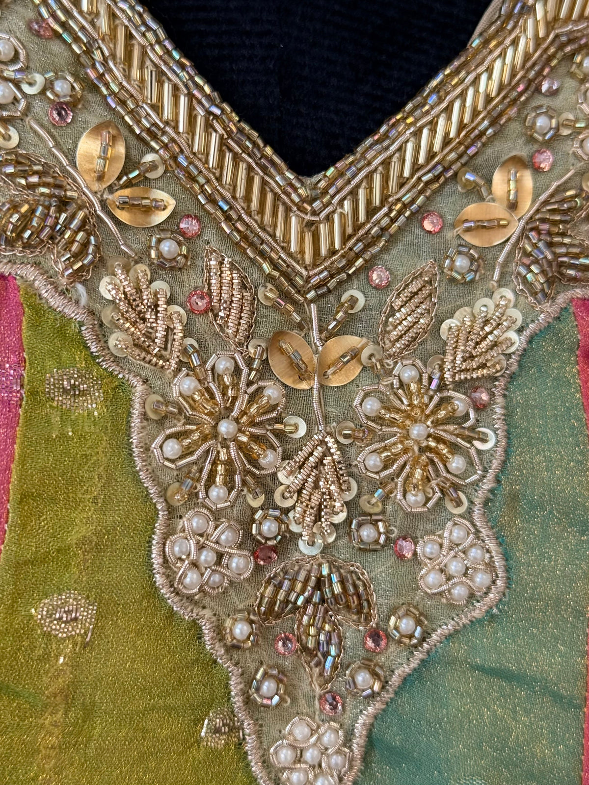 Multi Ivory Gold Handwork Necklace Sharara set BLS123