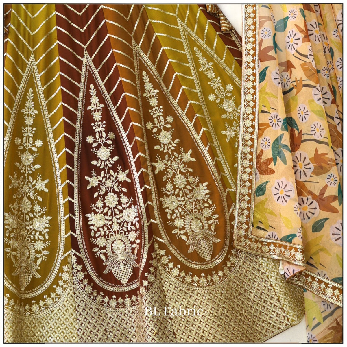 Multi color Sequence & Zari Embroidery work Designer Lehenga Choli for Wedding Function BL1349