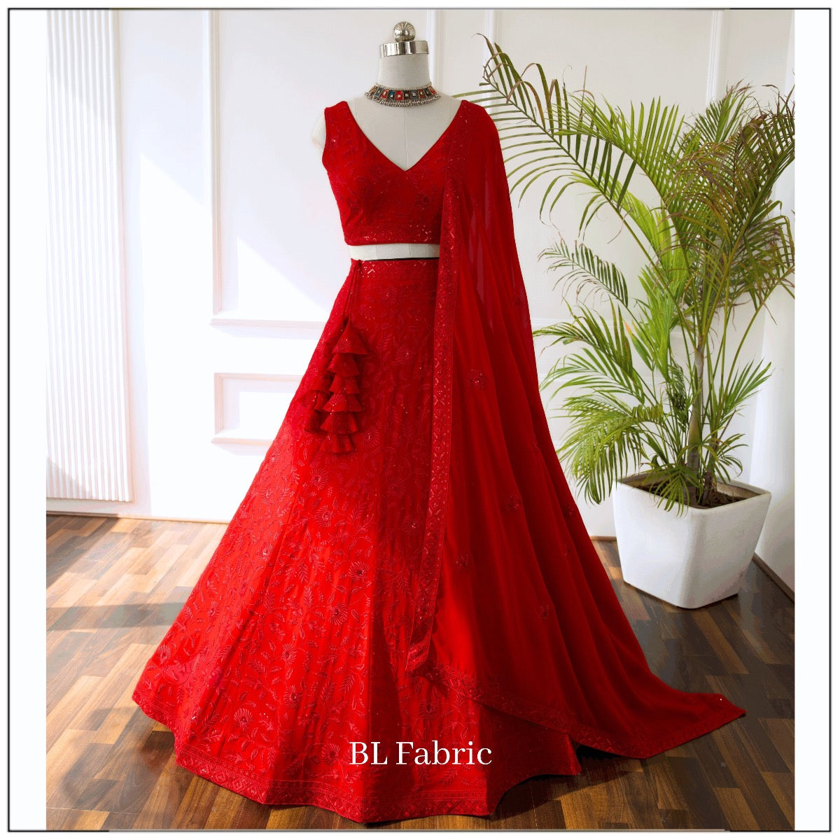 Red color Georgette Embroidery work Designer Lehenga Choli for Any Function BL1370