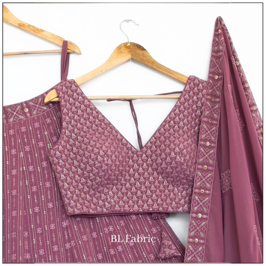 Rosy Brown color Sequence & Embroidery work Designer Lehenga Choli for Wedding Function BL1375