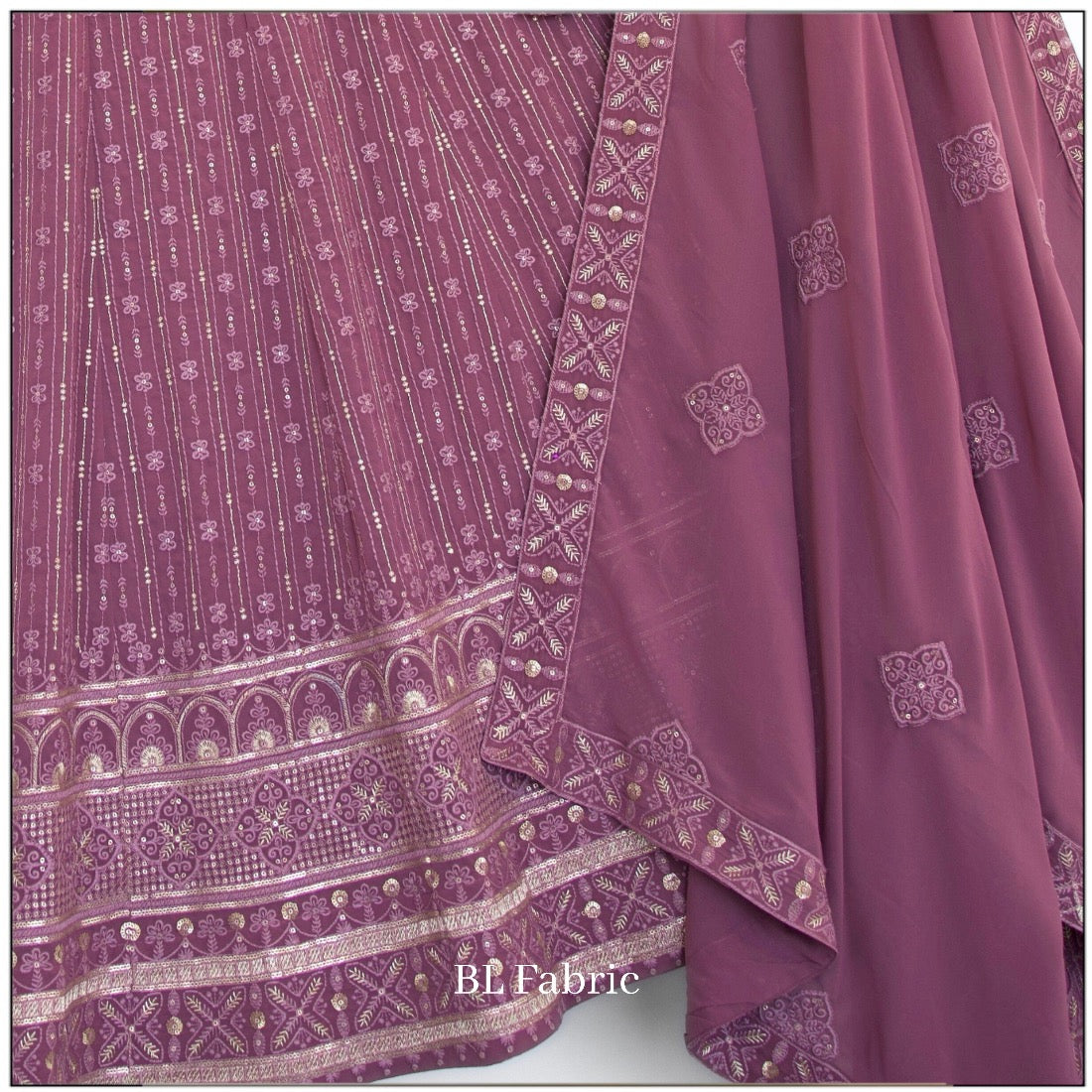 Rosy Brown color Sequence & Embroidery work Designer Lehenga Choli for Wedding Function BL1375