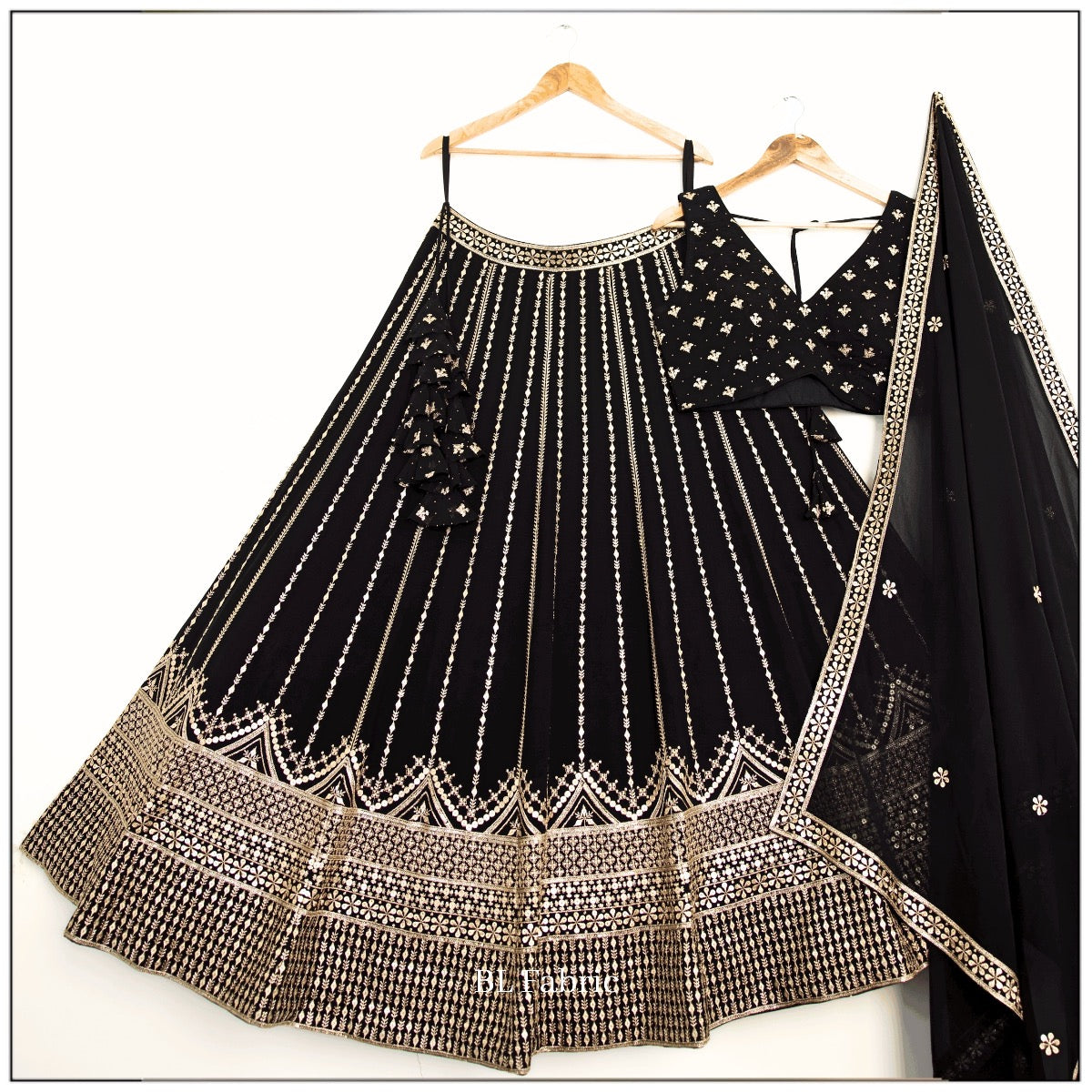 Black color Sequence Embroidery work Designer Lehenga Choli for Wedding Function BL1393