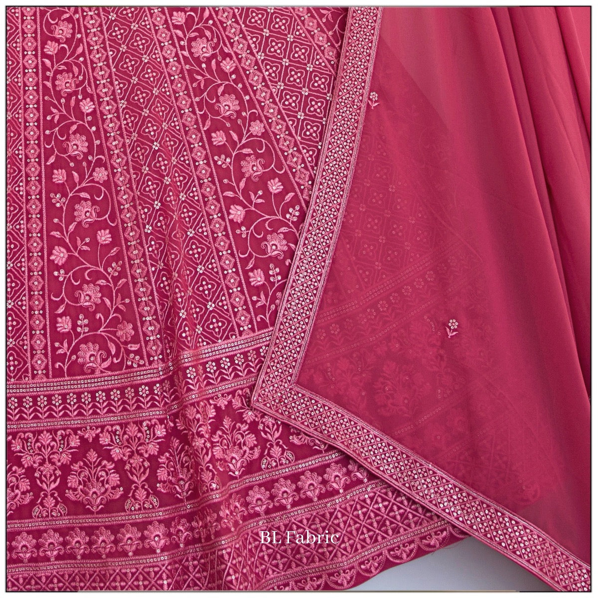 Rosy Peach color Sequence & Thread Embroidery work Designer Lehenga Choli for Wedding Function BL1396