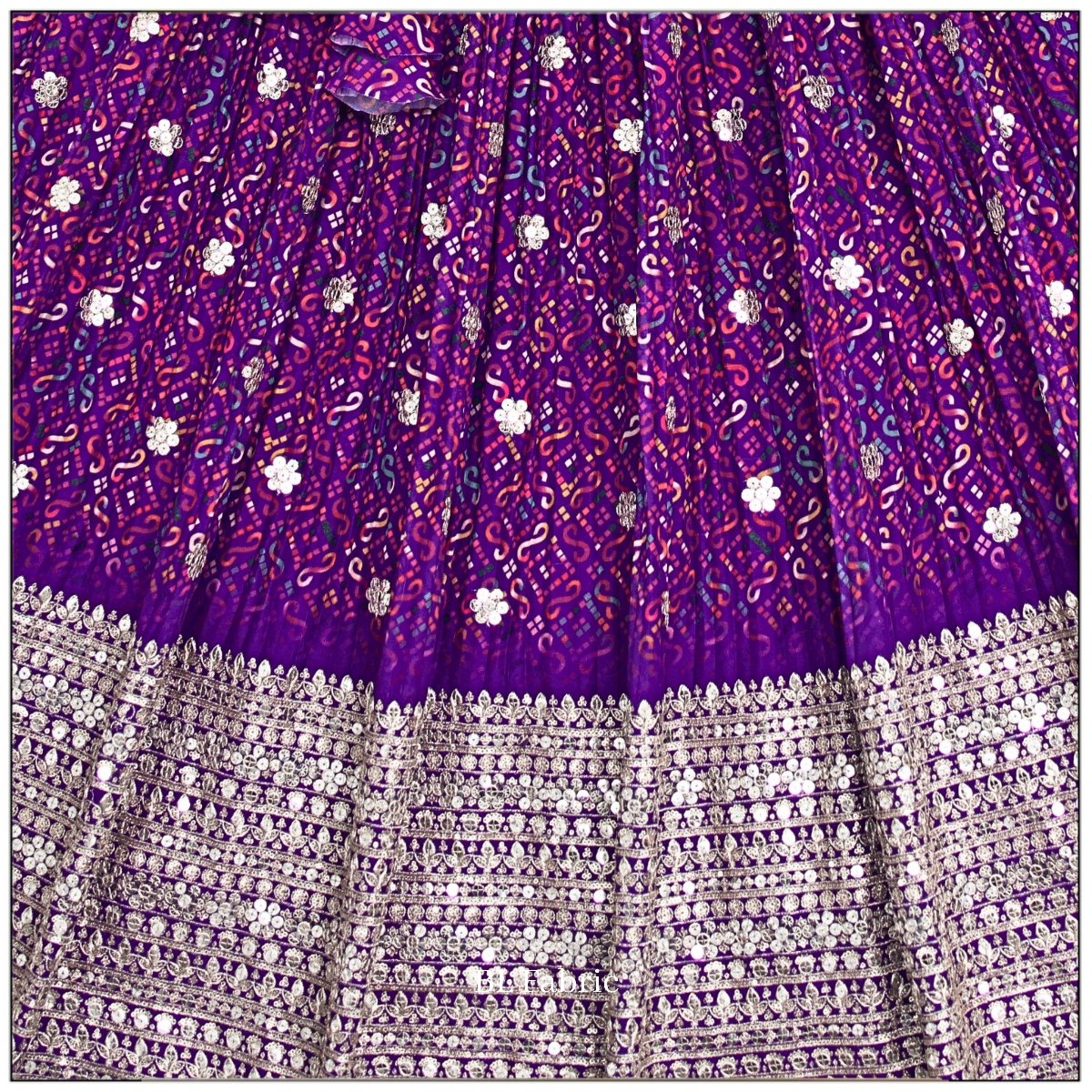 Purple Printed color Sequence Embroidery work Designer Lehenga Choli for Wedding Function BL1426