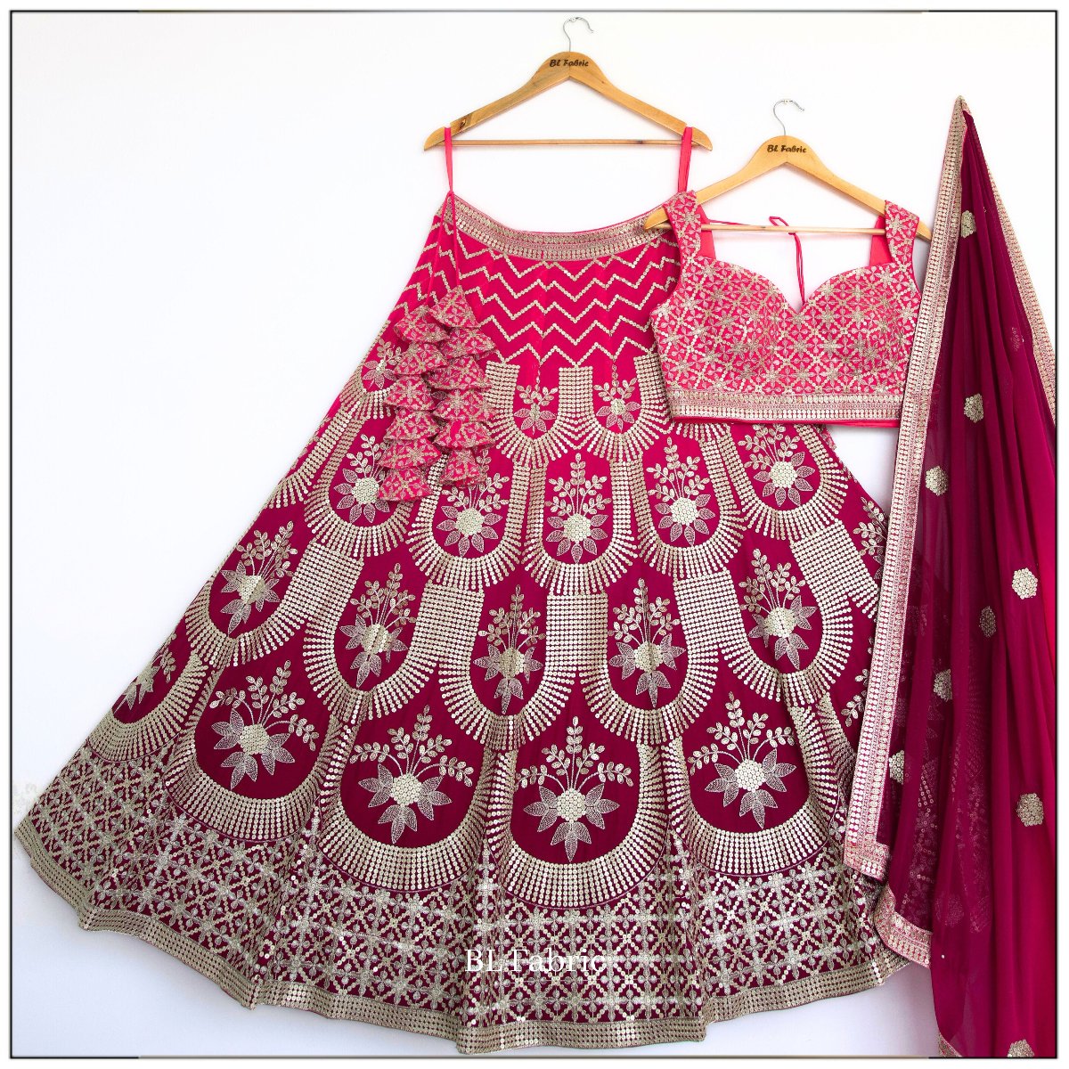 Shadding Pink color Sequence Embroidery work Designer Lehenga Choli for Wedding Function BL1458