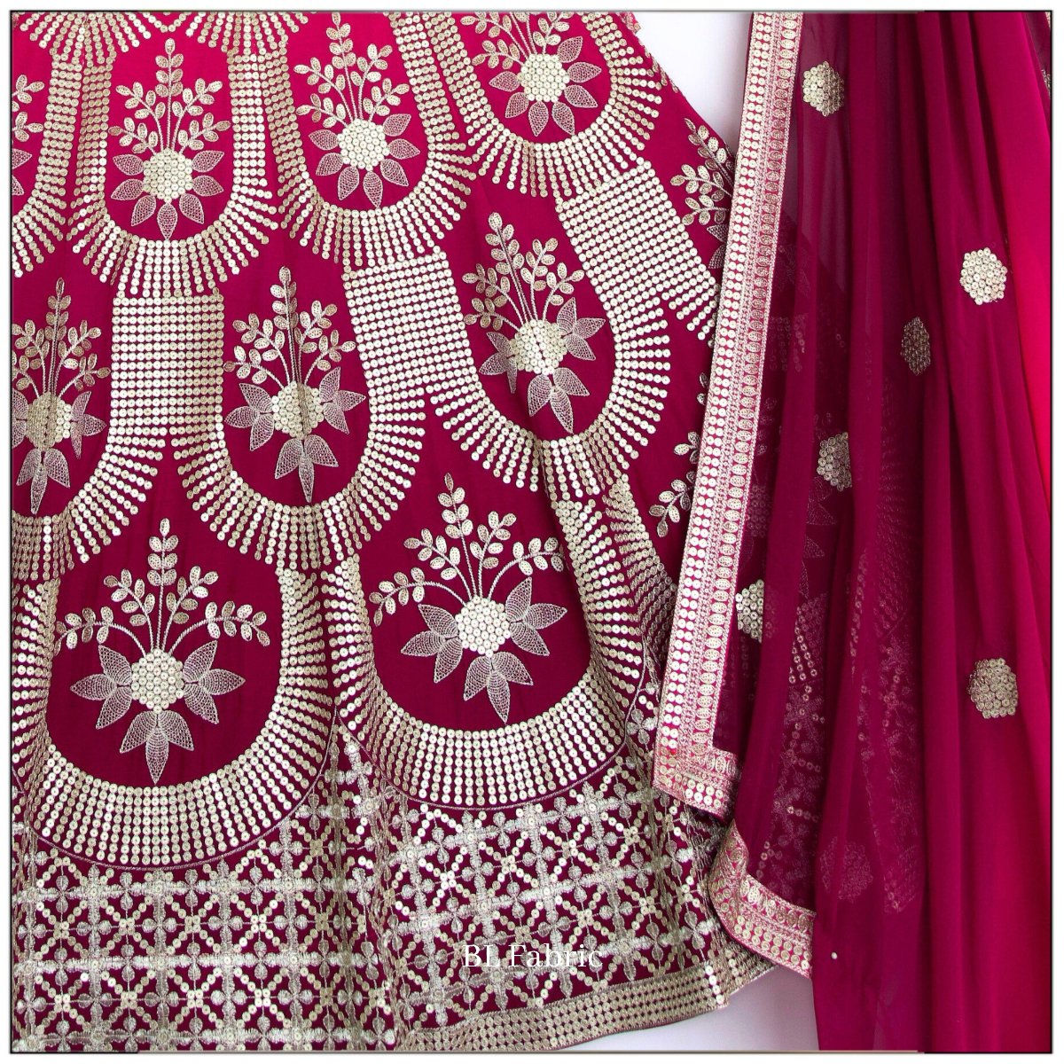 Shadding Pink color Sequence Embroidery work Designer Lehenga Choli for Wedding Function BL1458